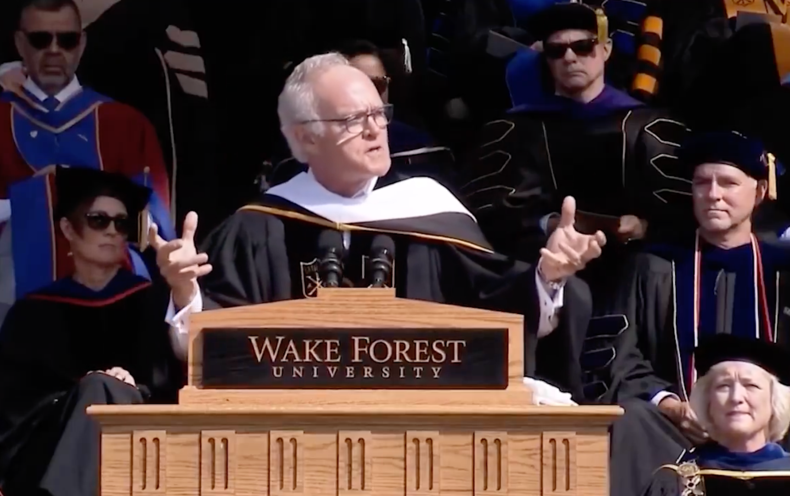 CBS anchor Scott Pelley tears into Trump in fiery commencement speech