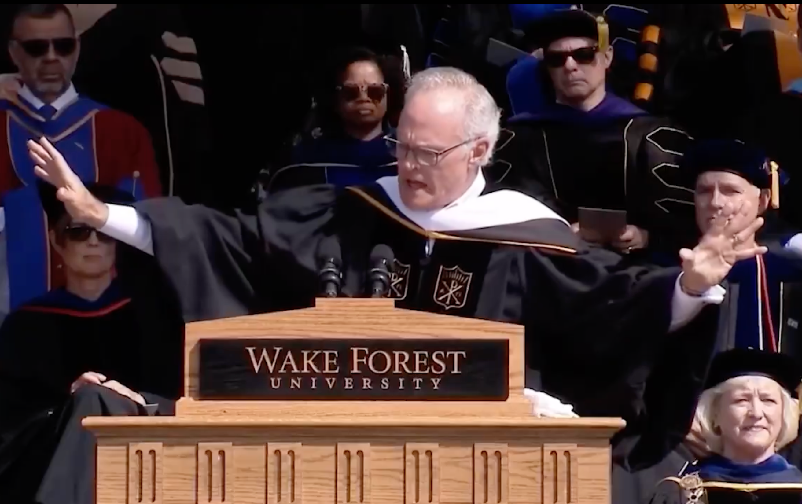 Pelley was mocked by conservatives online for the theatrical nature of hisaddress