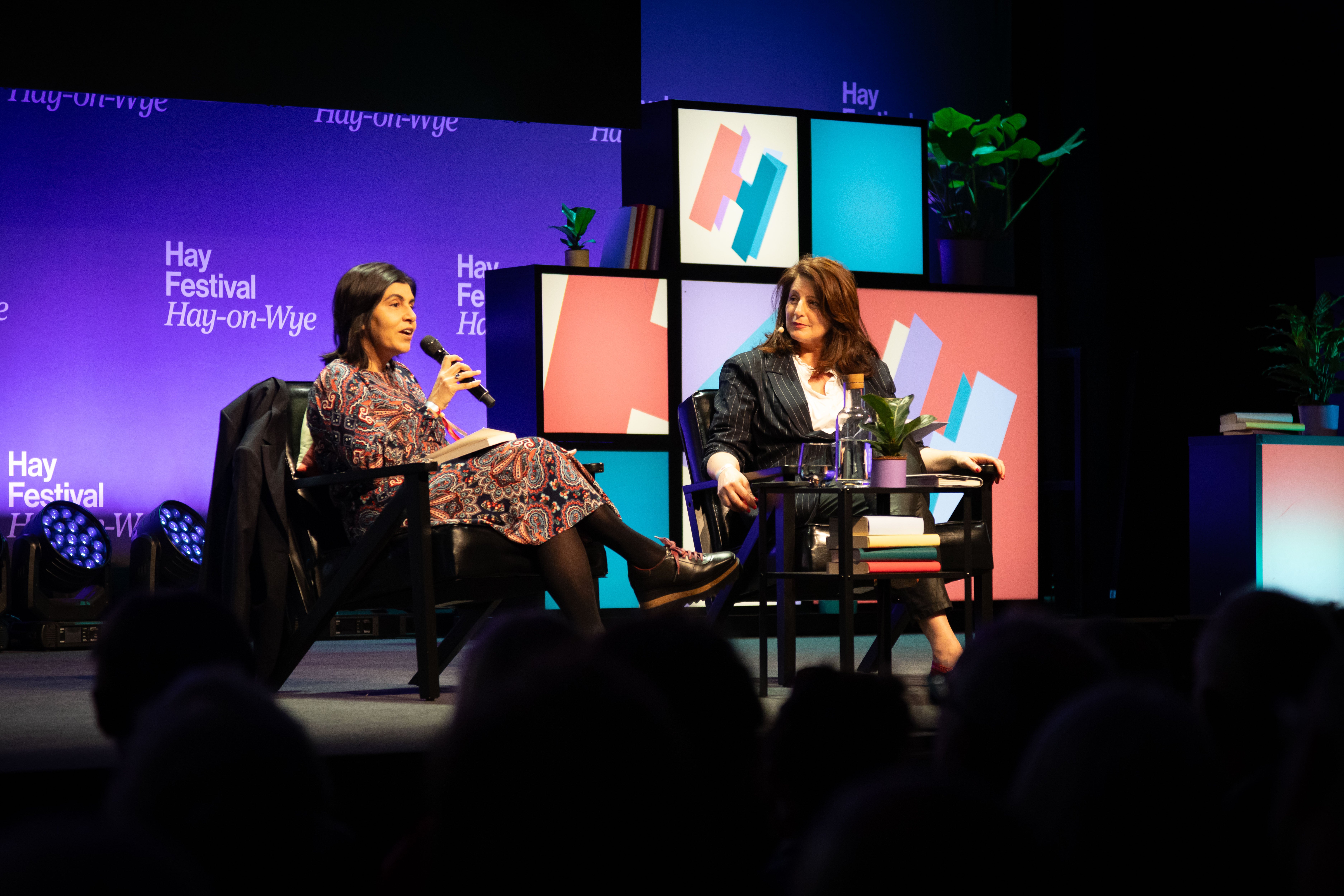 Baroness Warsi (left) was interviewed by journalist Rachel Shabi (right) about her book 'Muslims Don't Matter'