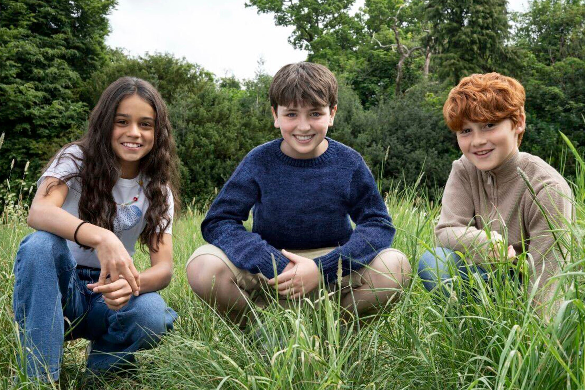 From left, Arabella Stanton, Dominic McLaughlin, and Alastair Stout, who will portray Hermione Granger, Harry Potter and Ron Weasley in the HBO series, ‘Harry Potter’