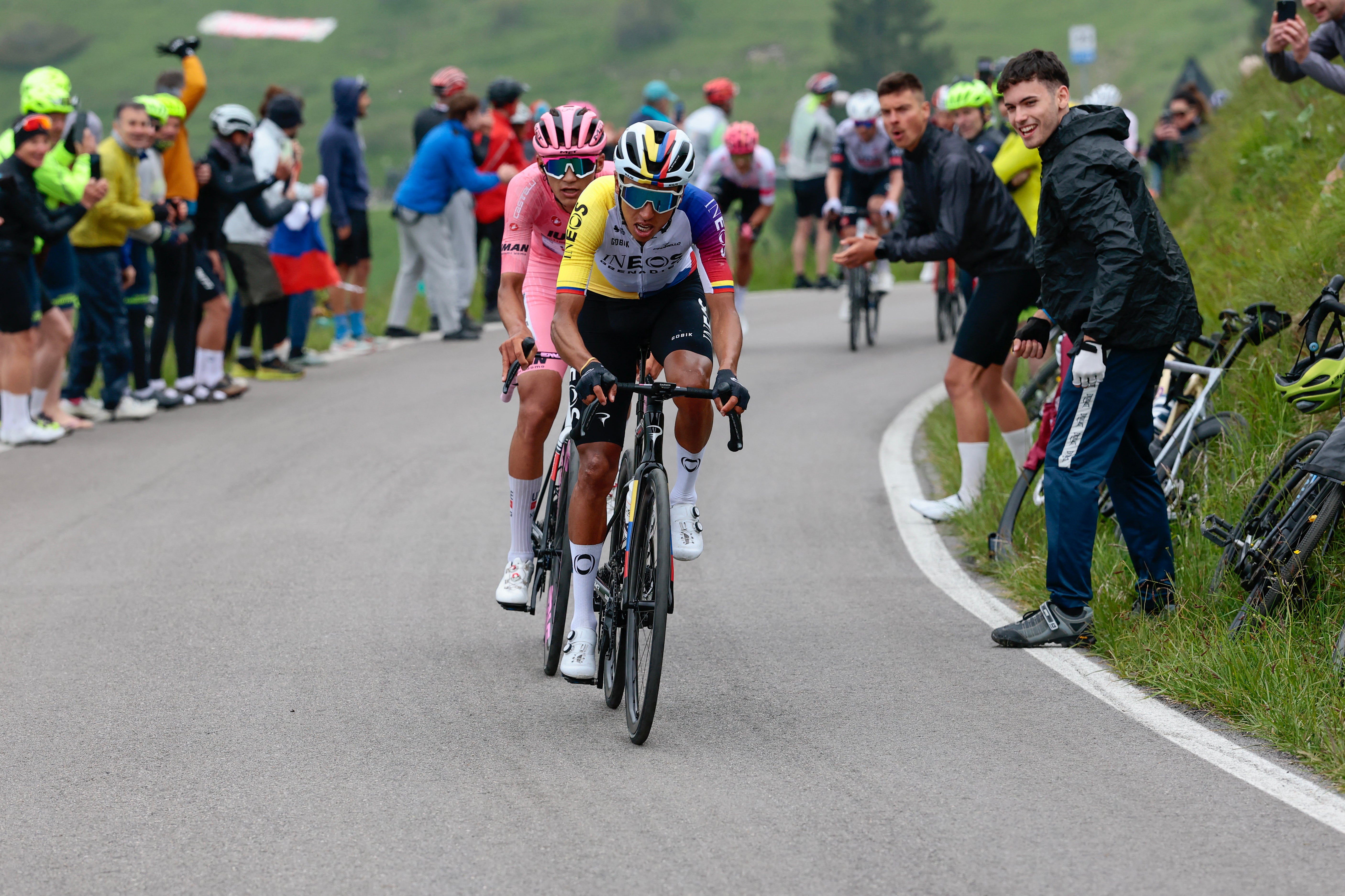 Del Toro has expressed his admiration for Egan Bernal (right), a two-time Grand Tour winner