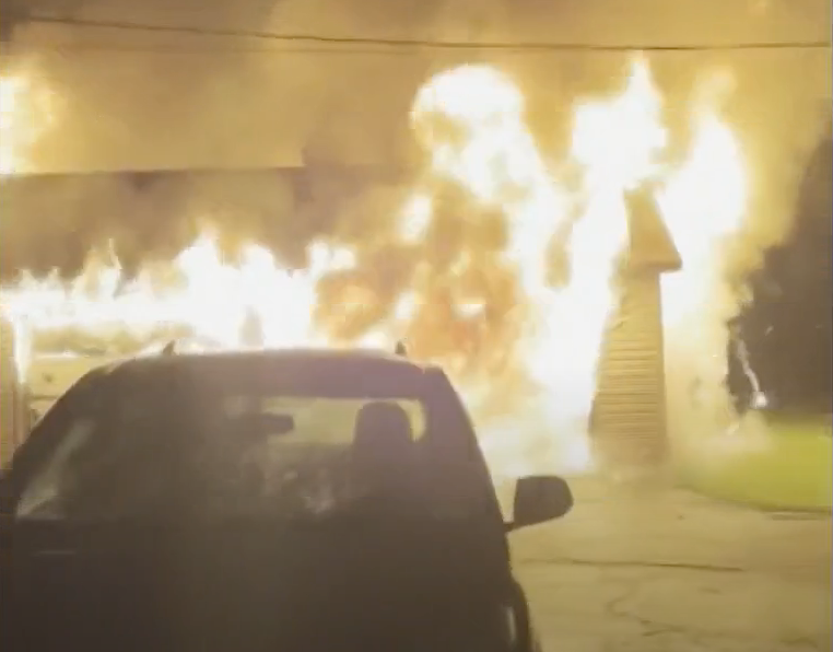 A garage fire in upstate New York on May 17. A group of teens from Whitesboro High School spotted the fire after leaving their junior prom and helped call emergency services and alerted the family living at the property to the fire, potentially saving their lives