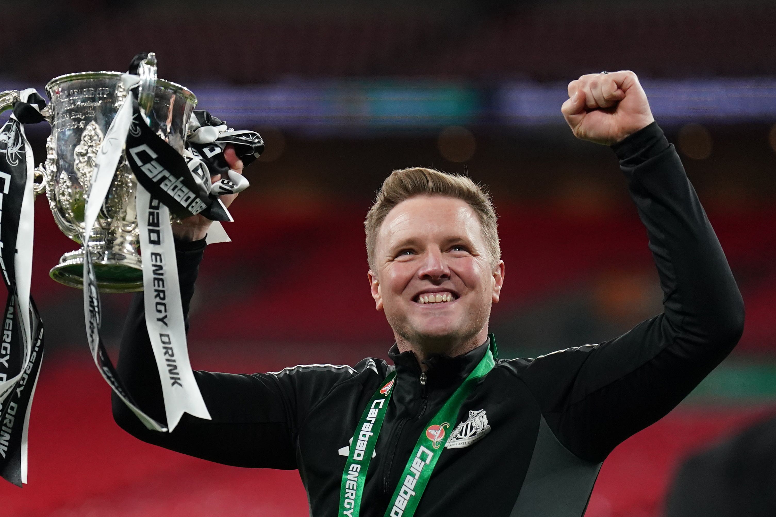 Eddie Howe, whose nomination for Freedom of the City has been agreed by Newcastle City Council after his team won the Carabao Cup (Owen Humphreys/PA)