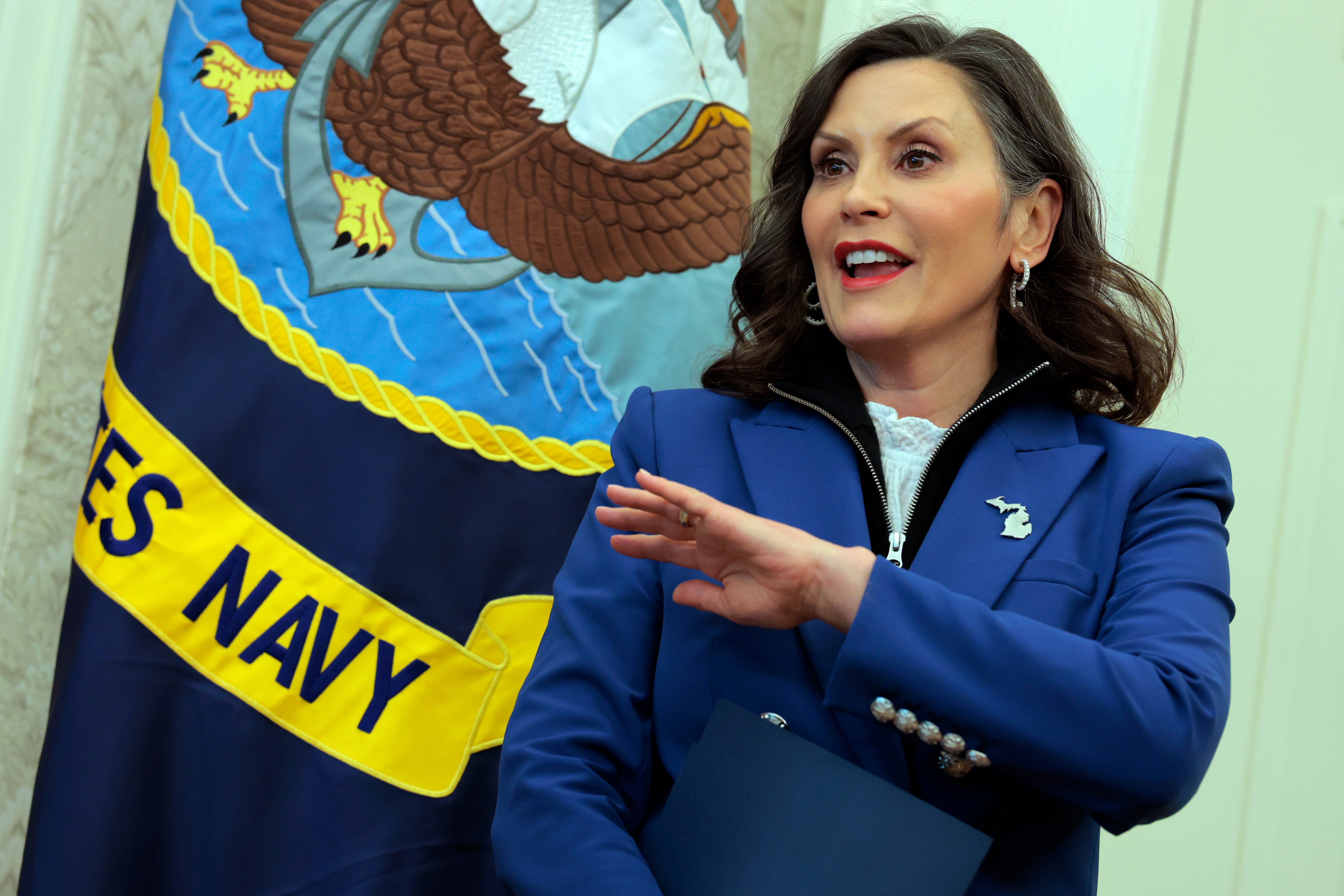 Whitmer has been seen alongside the president on several occasions in recent weeks - including once in the Oval Office.