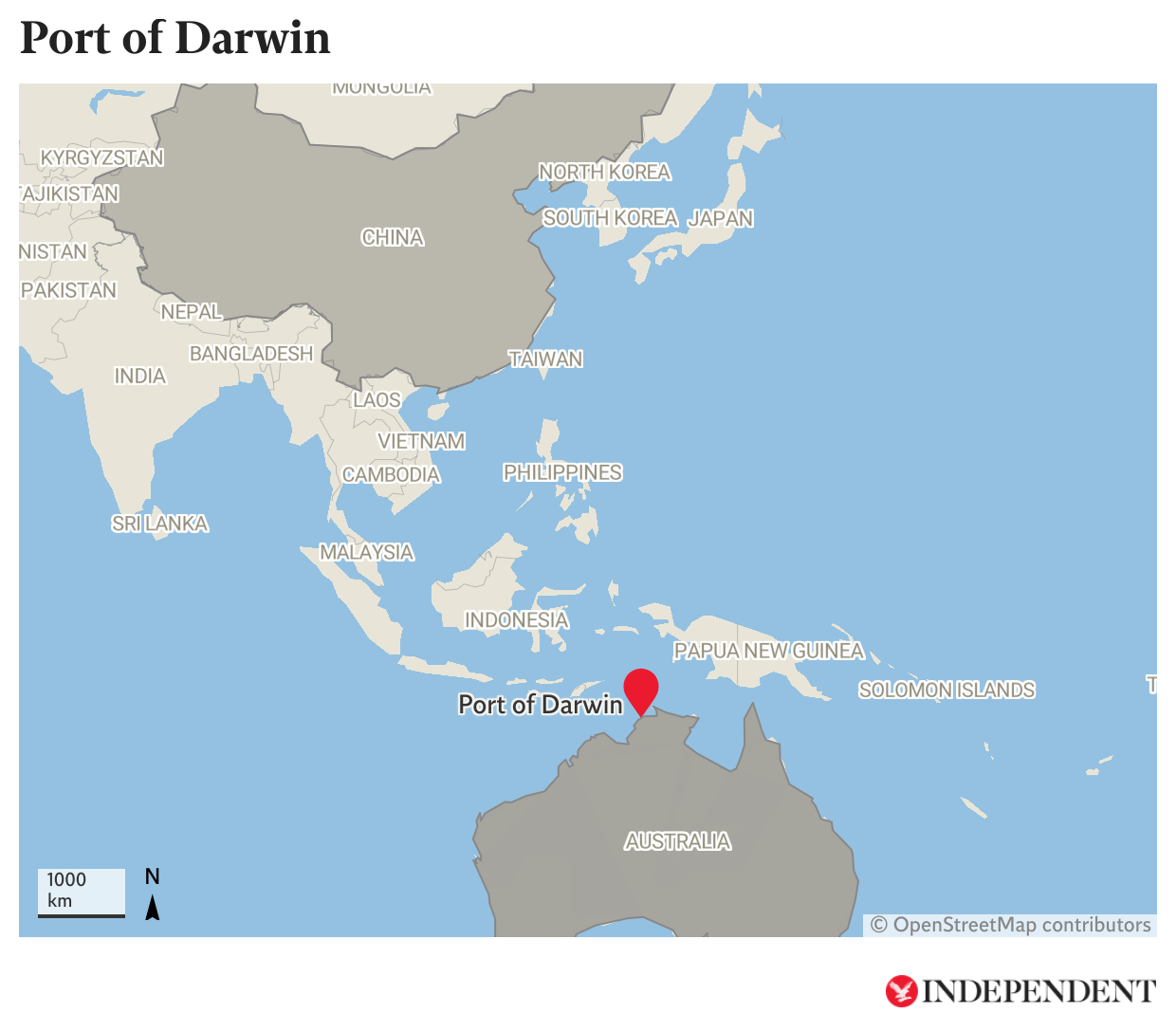 Port of Darwin in Australia
