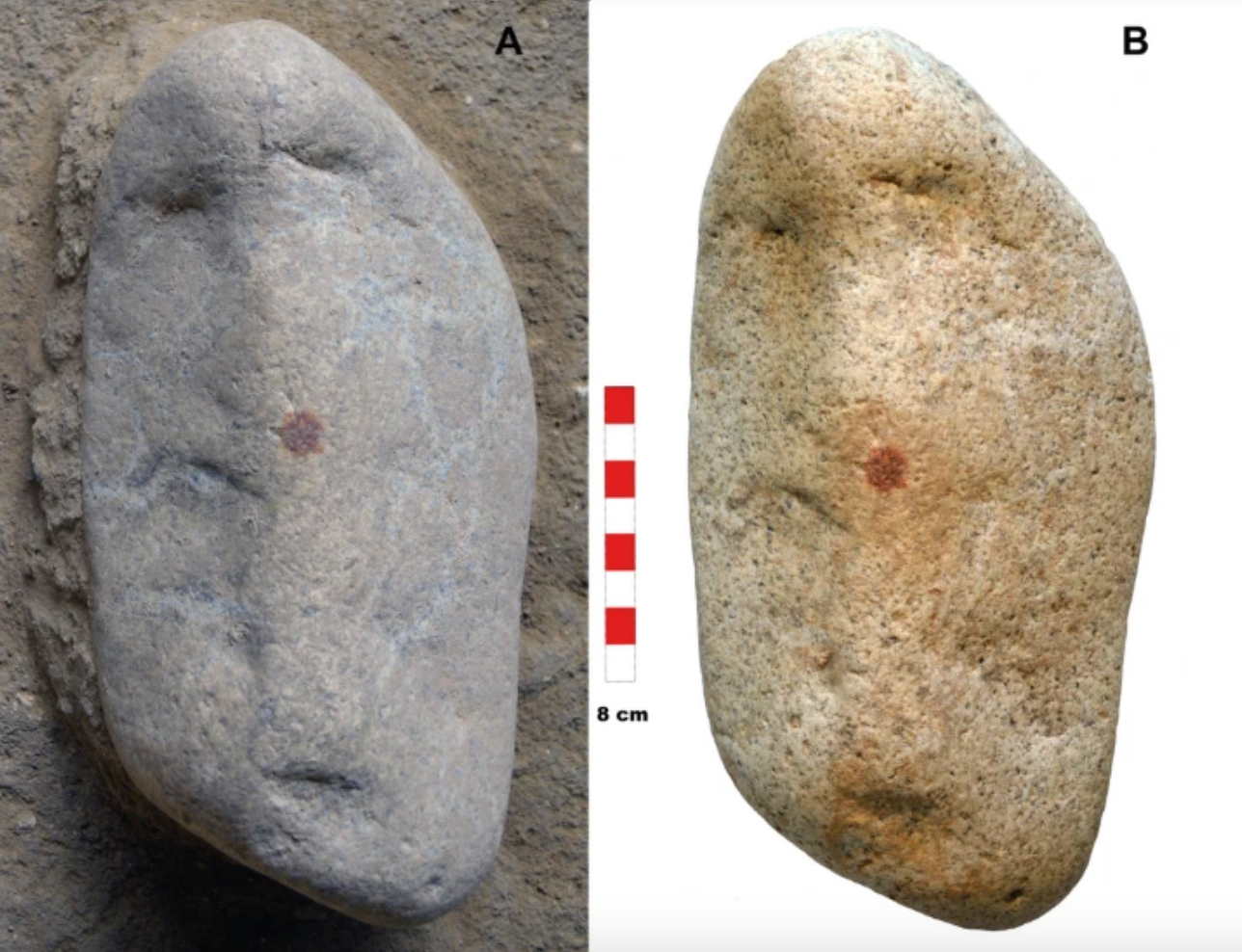 The red mark is believed to be the oldest complete fingerprint ever discovered