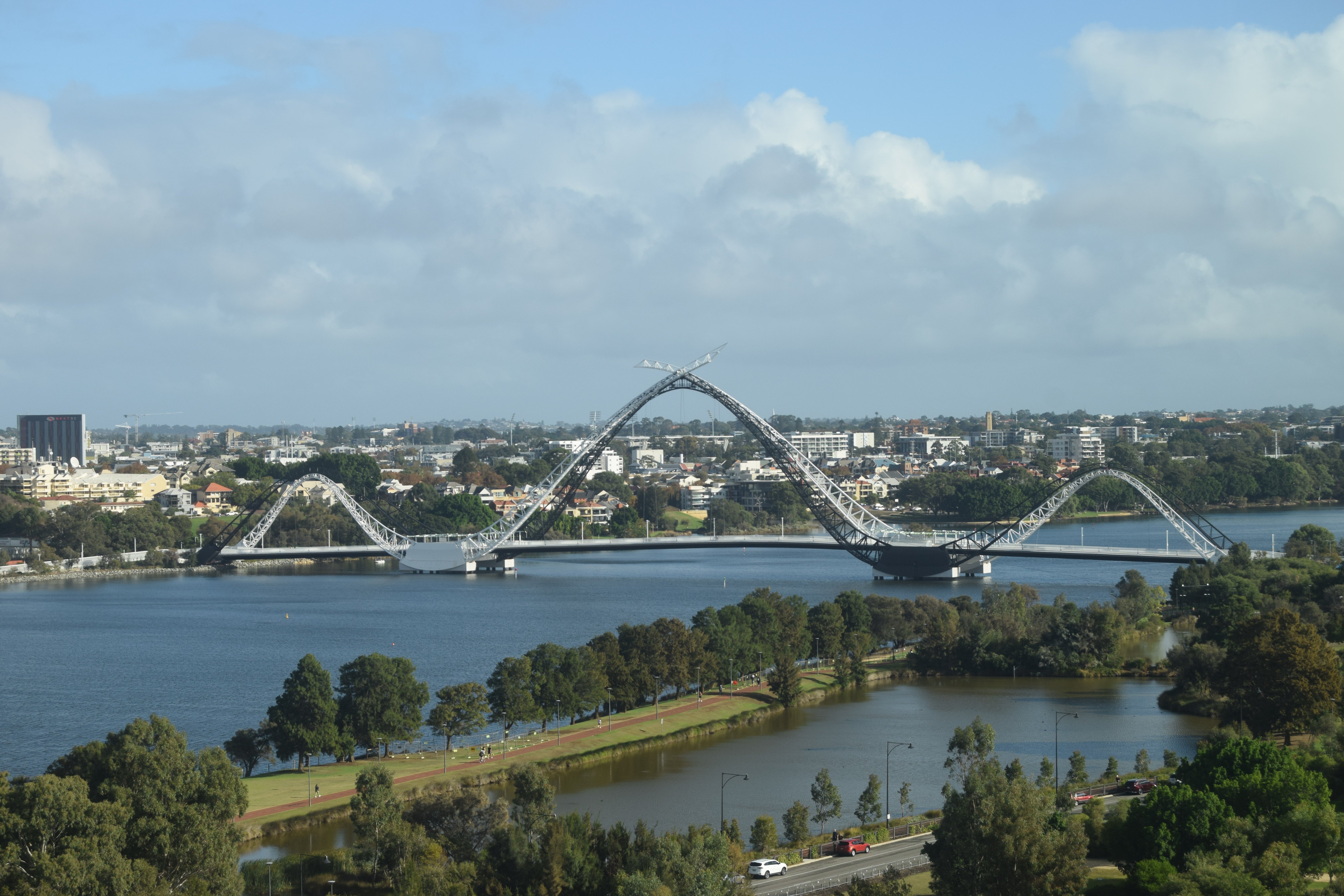 Visitors can choose to climb the famous Matagarup Bridge and zip line across the Swan River