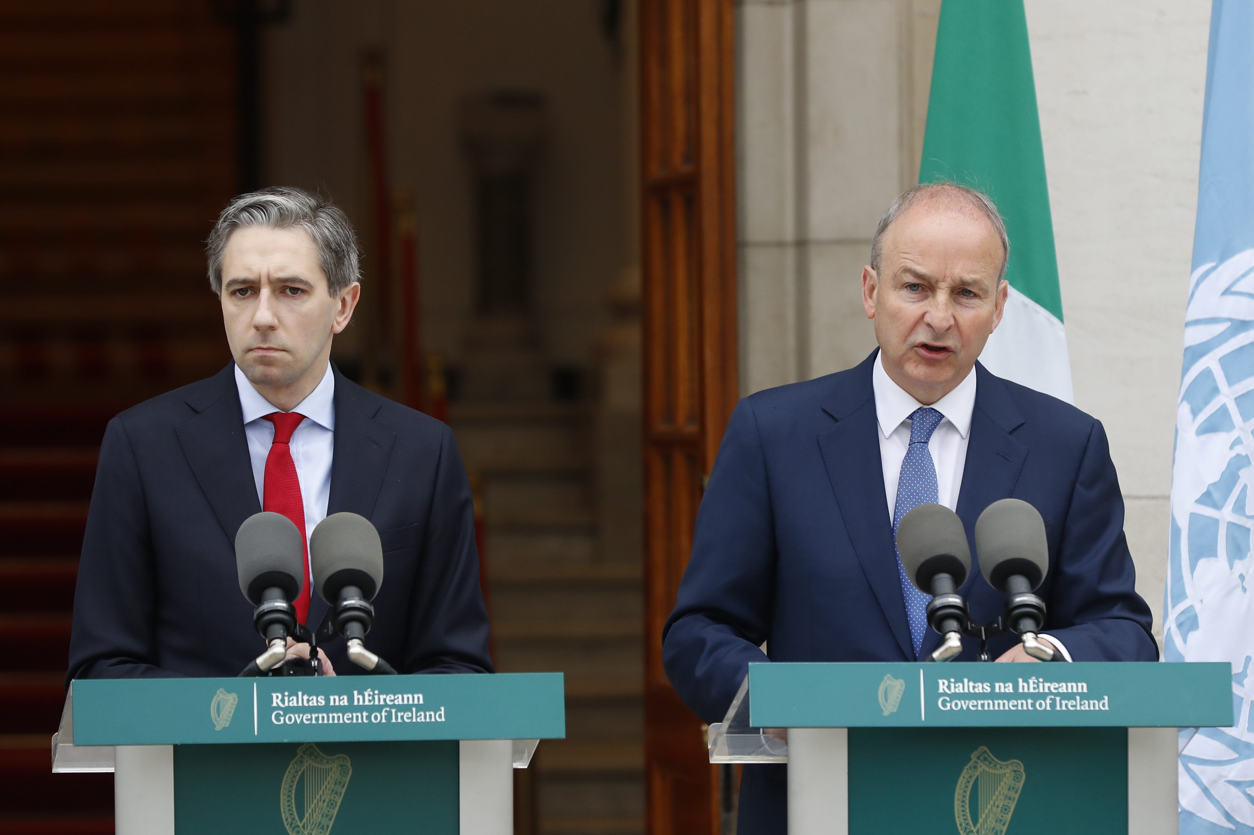 Taoiseach Simon Harris and Tanaiste Micheal Martin have criticised the Israeli government (PA)
