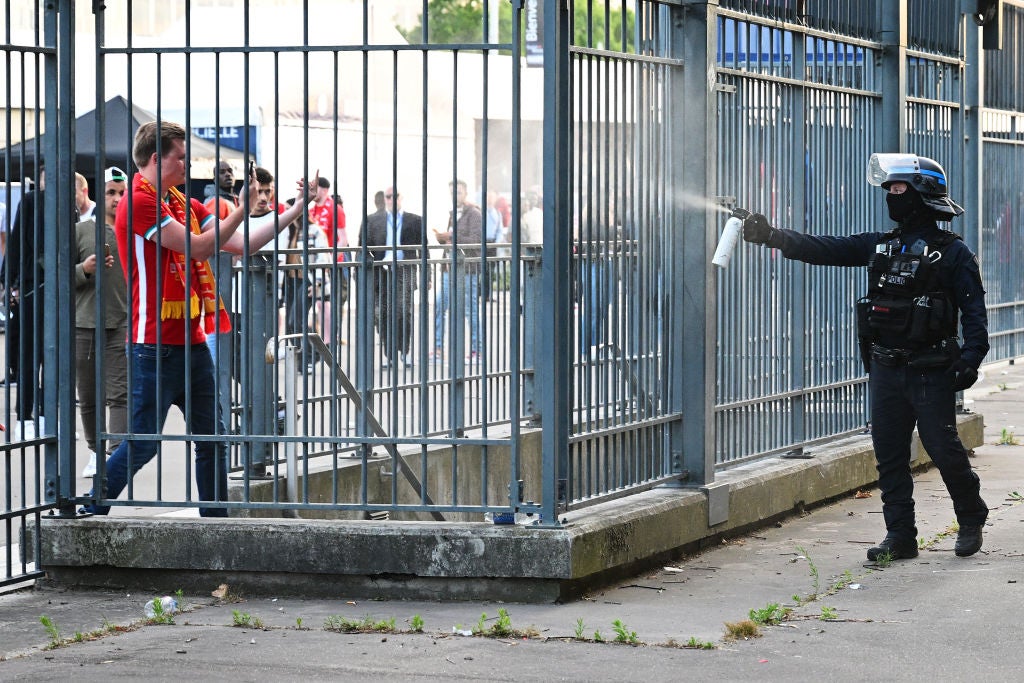 Liverpool fans were famously embroiled in pre-match troubles with Paris police ahead of the 2022 Champions League final