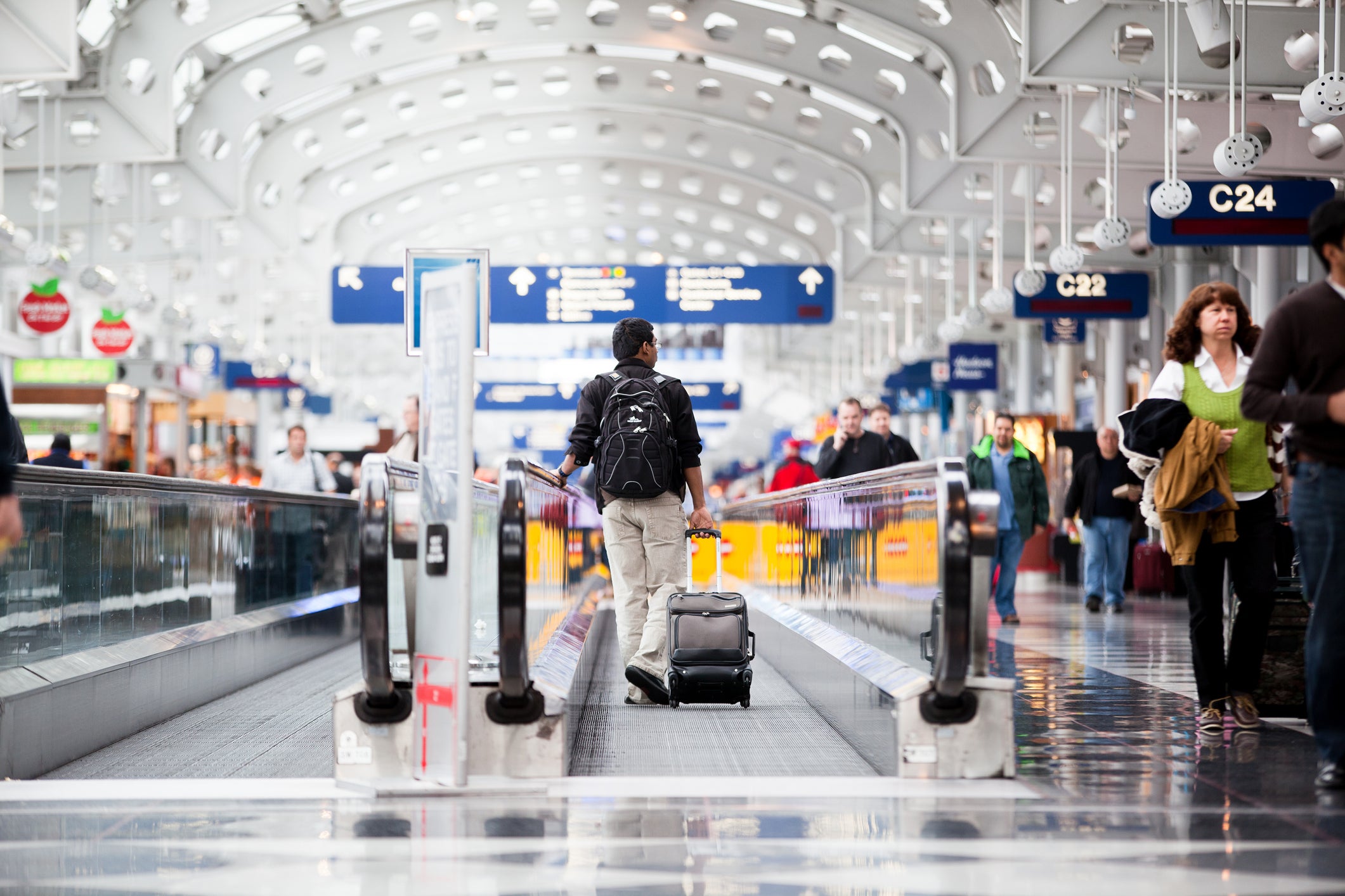 Chicago O’Hare has four terminals numbered 1, 2, 3 and 5. There was a temporary terminal 4, but it was shut down after terminal 5 was built, and this terminal was not renumbered to avoid breaking airport systems