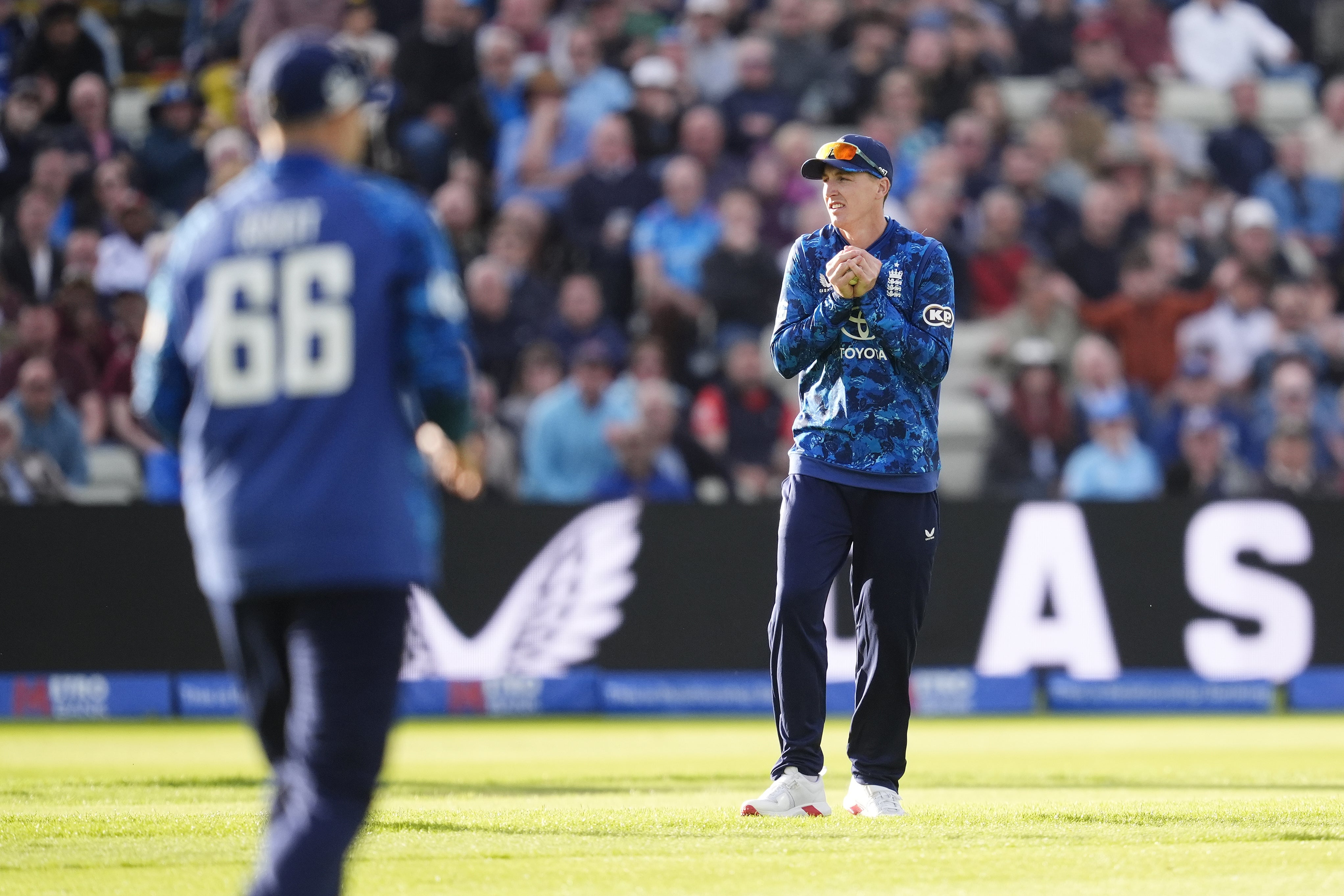 Harry Brook takes one of a record five catches (Nick Potts/PA)