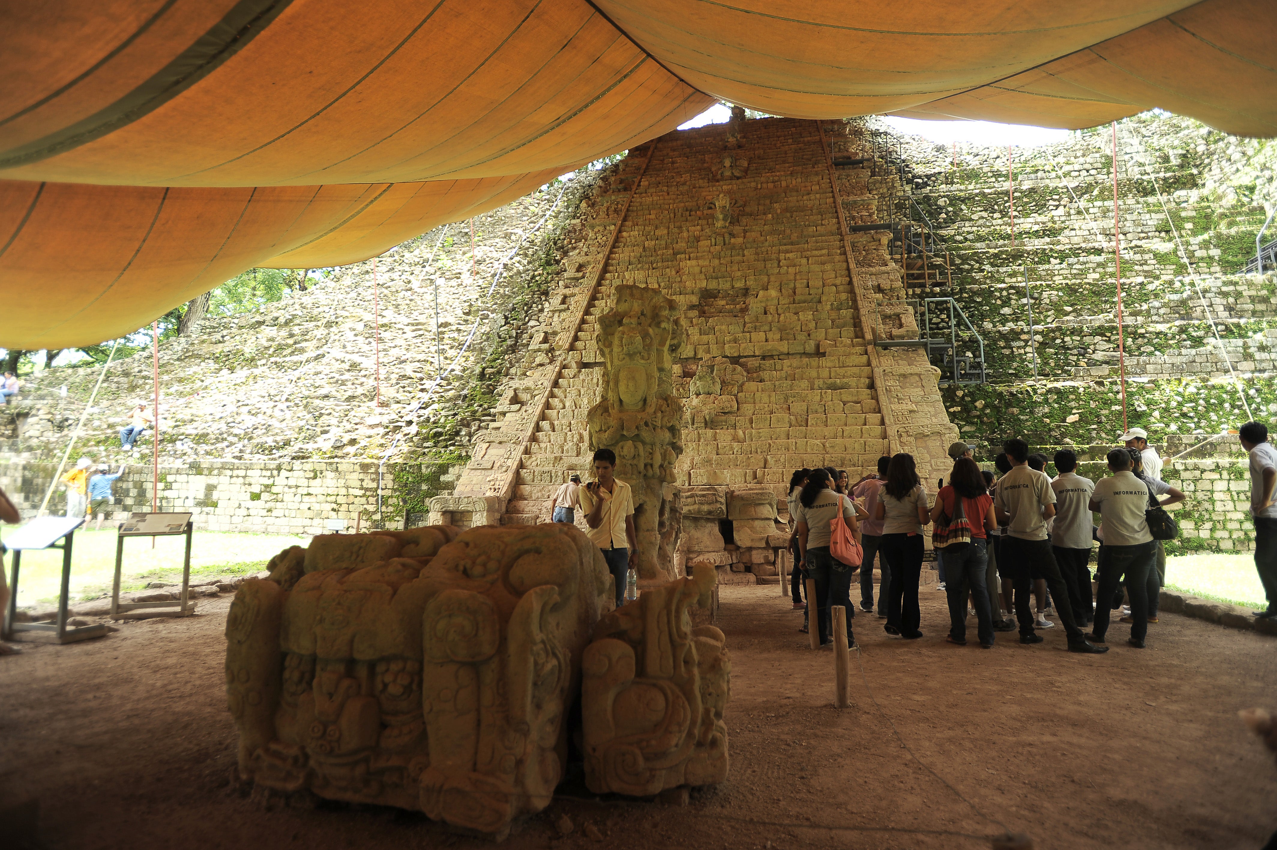 Tourists at the Copan ruins