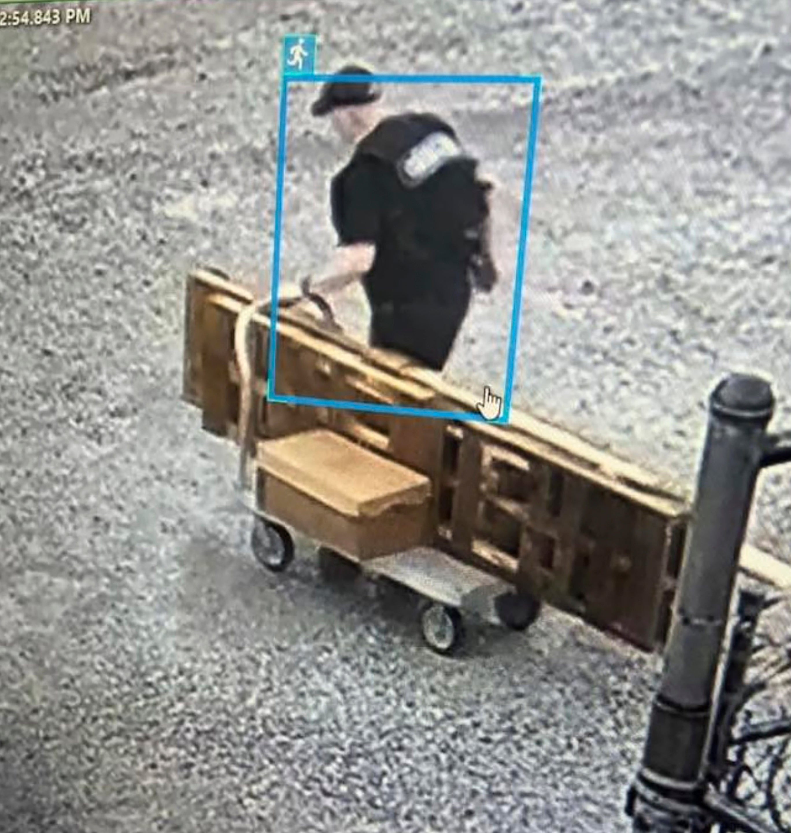 Hardin seen as he walked out of the prison wearing an all-black outfit in an attempt to look like law enforcement