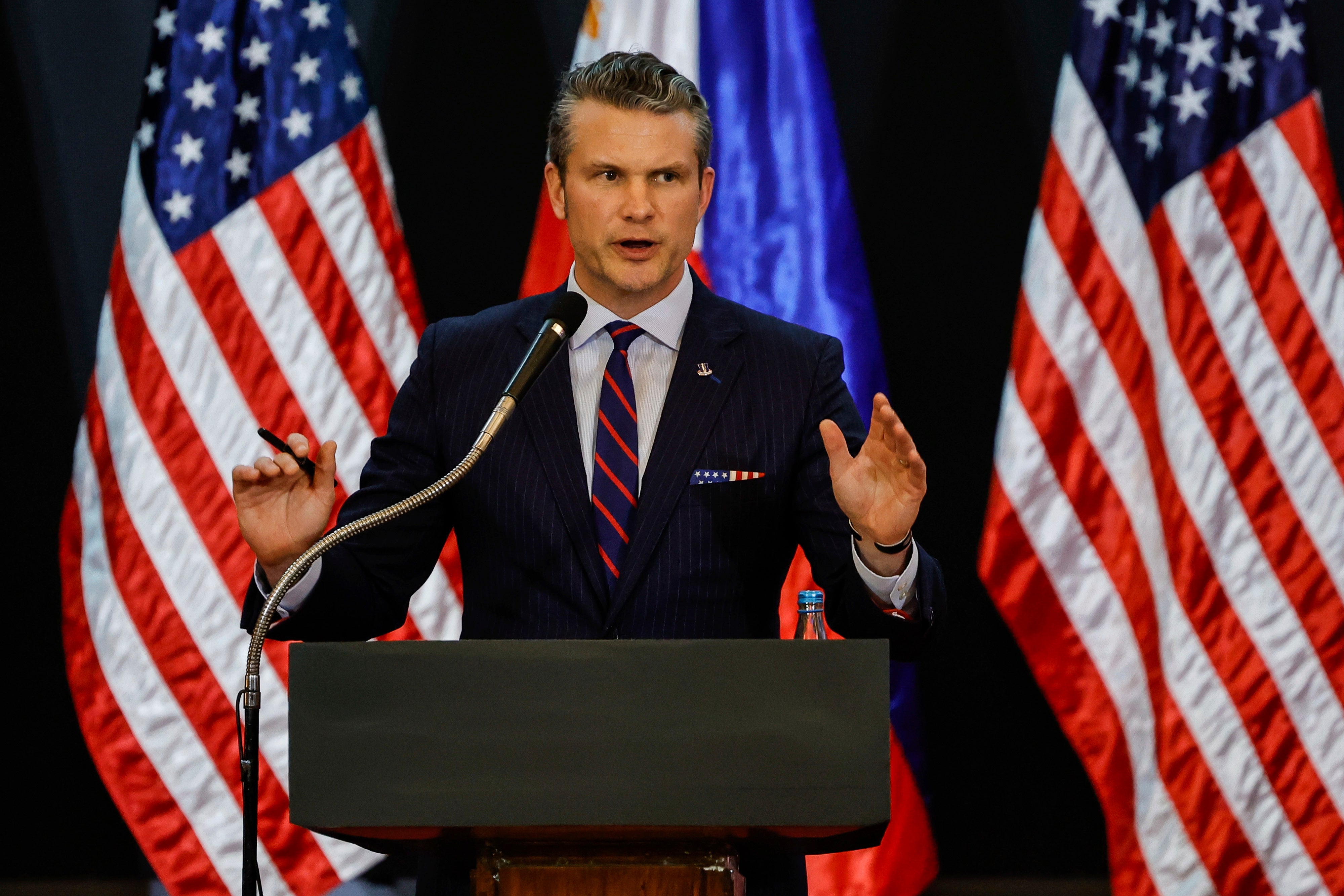 US Defense Secretary Pete Hegseth said China is no longer just building up its military forces to take Taiwan, it's "actively training for it, every day"