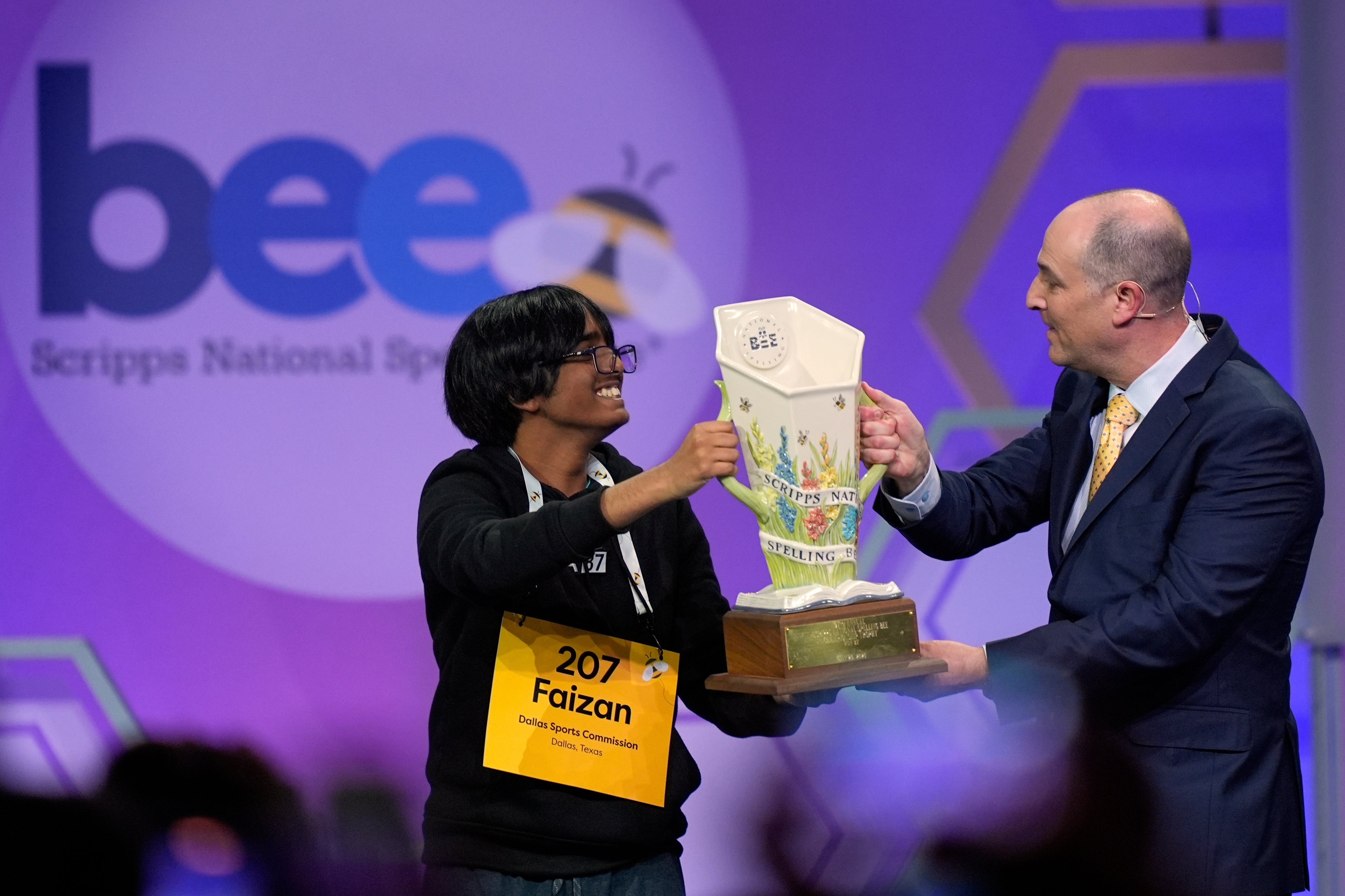 Faizan Zaki wins the Scripps National Spelling Bee a year after finishing runner-up