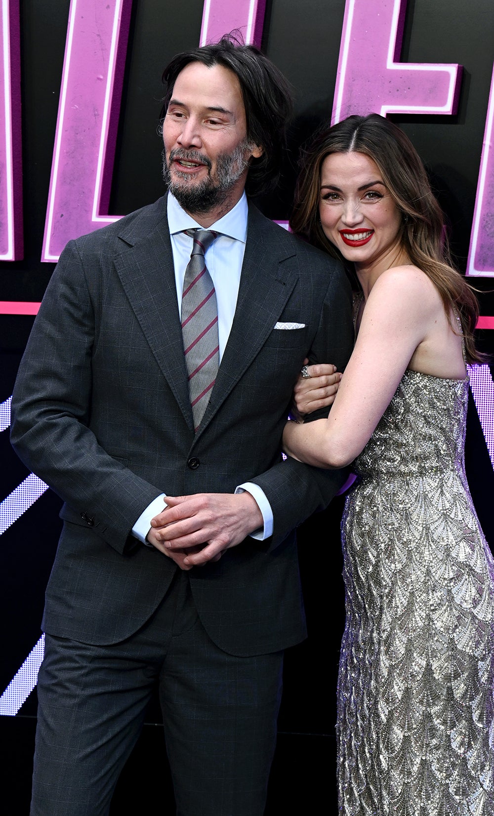 Look who’s here!: Reeves makes a surprise appearance alongside Ana de Armas at the London premiere of ‘Ballerina’ last week