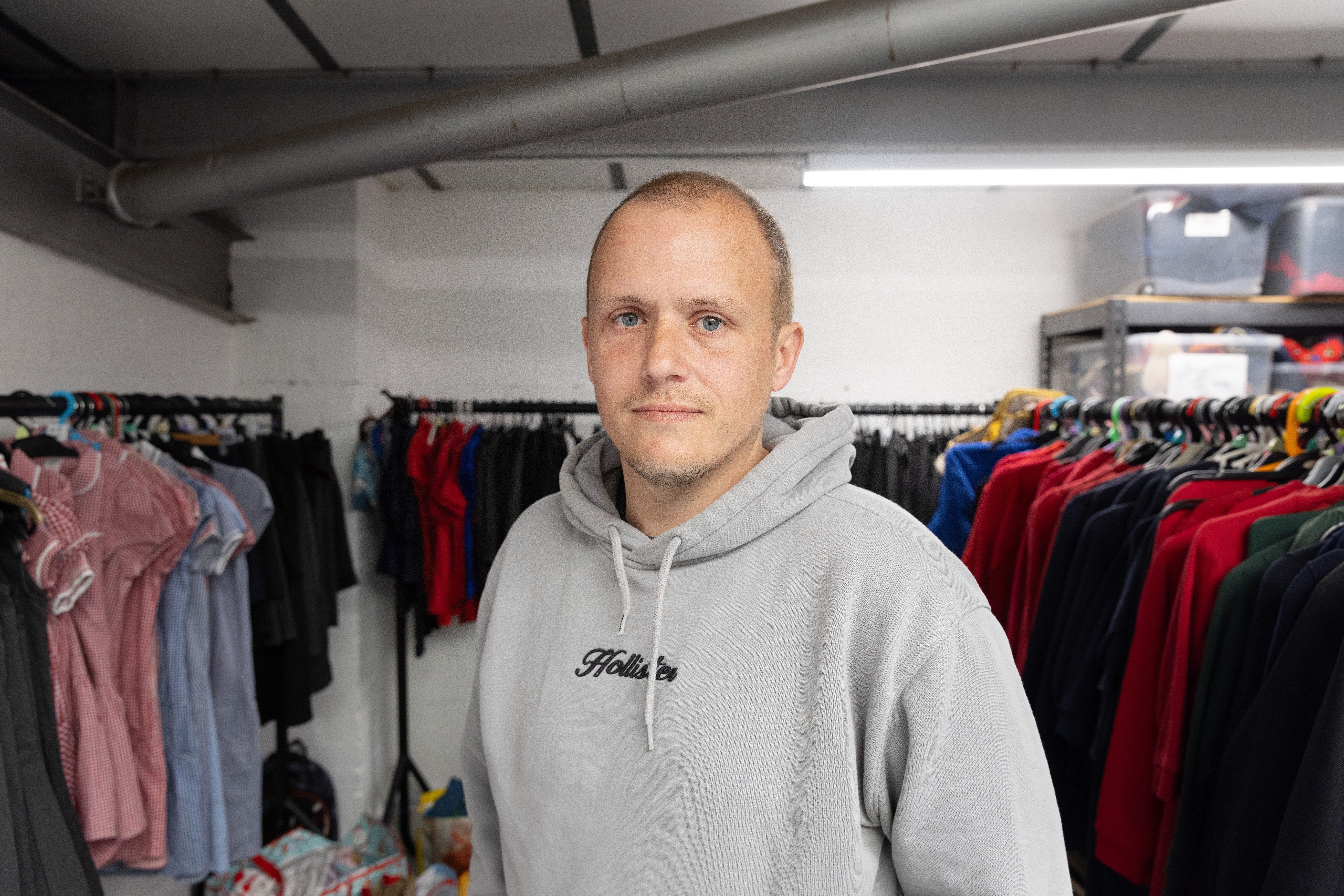 Single father Adam Coggins, 34, said the pressures of parenthood took a toll on his mental health and forced him to reach out to a baby bank for the first time as he feared that his daughters, aged two and three, would not have enough to eat