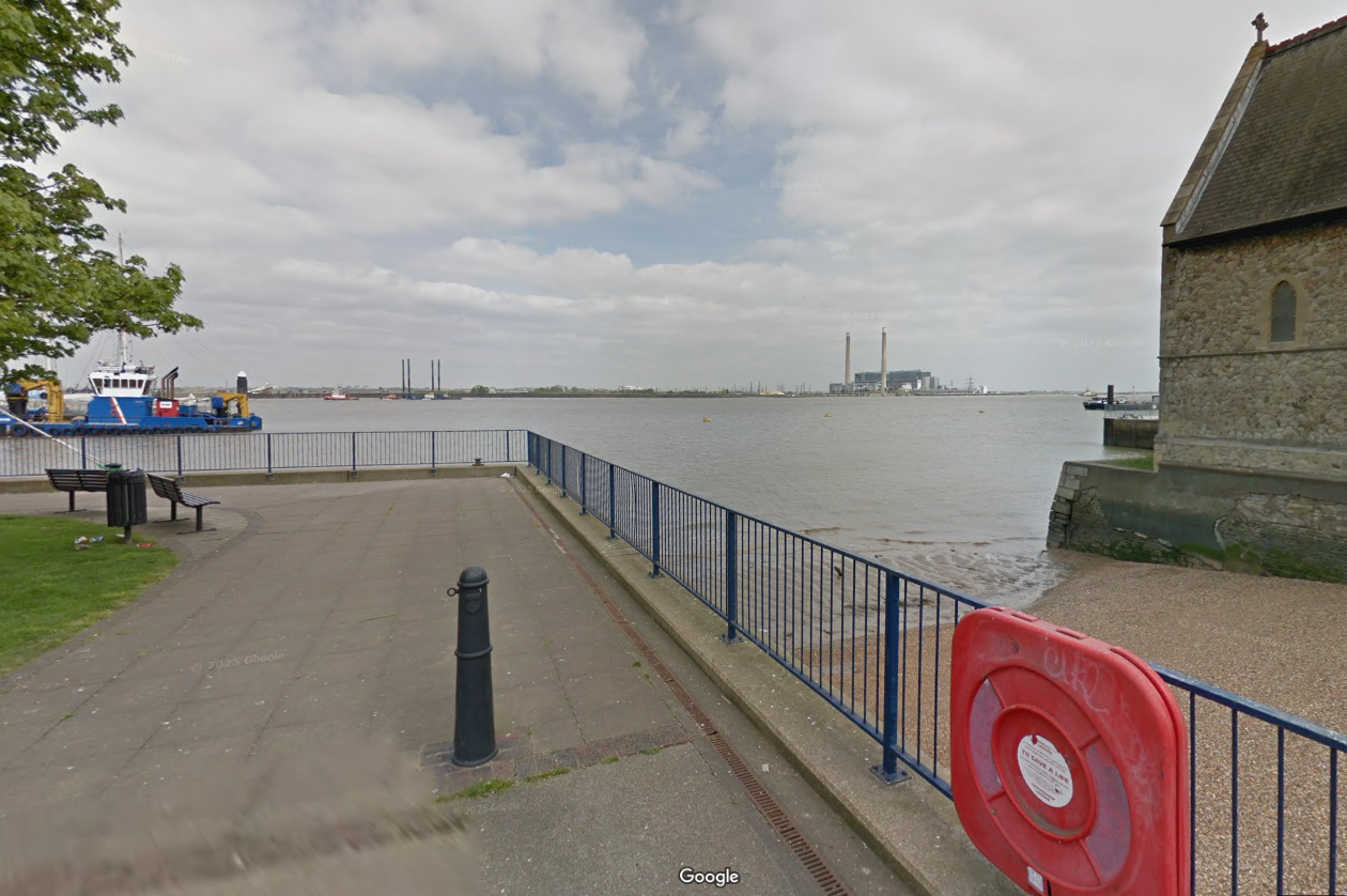 Two children went missing in the River Thames near Royal Pier Road in Gravesend, Kent