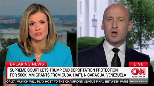 Trump aide Stephen Miller argues with CNN anchor Pamela Brown during a heated exchange on Friday.