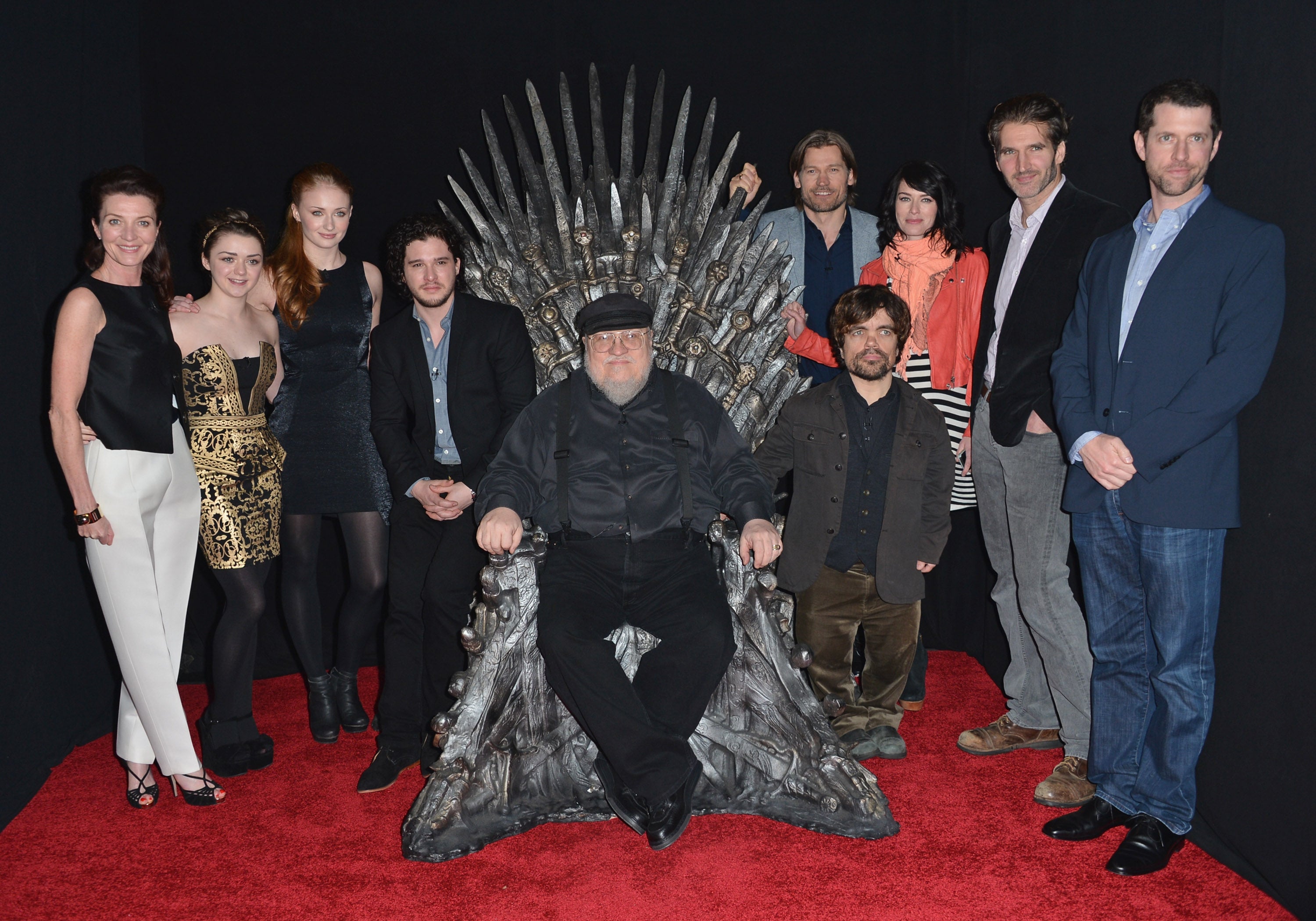 George Martin with cast of the TV adaptation of ‘Game of Thrones’