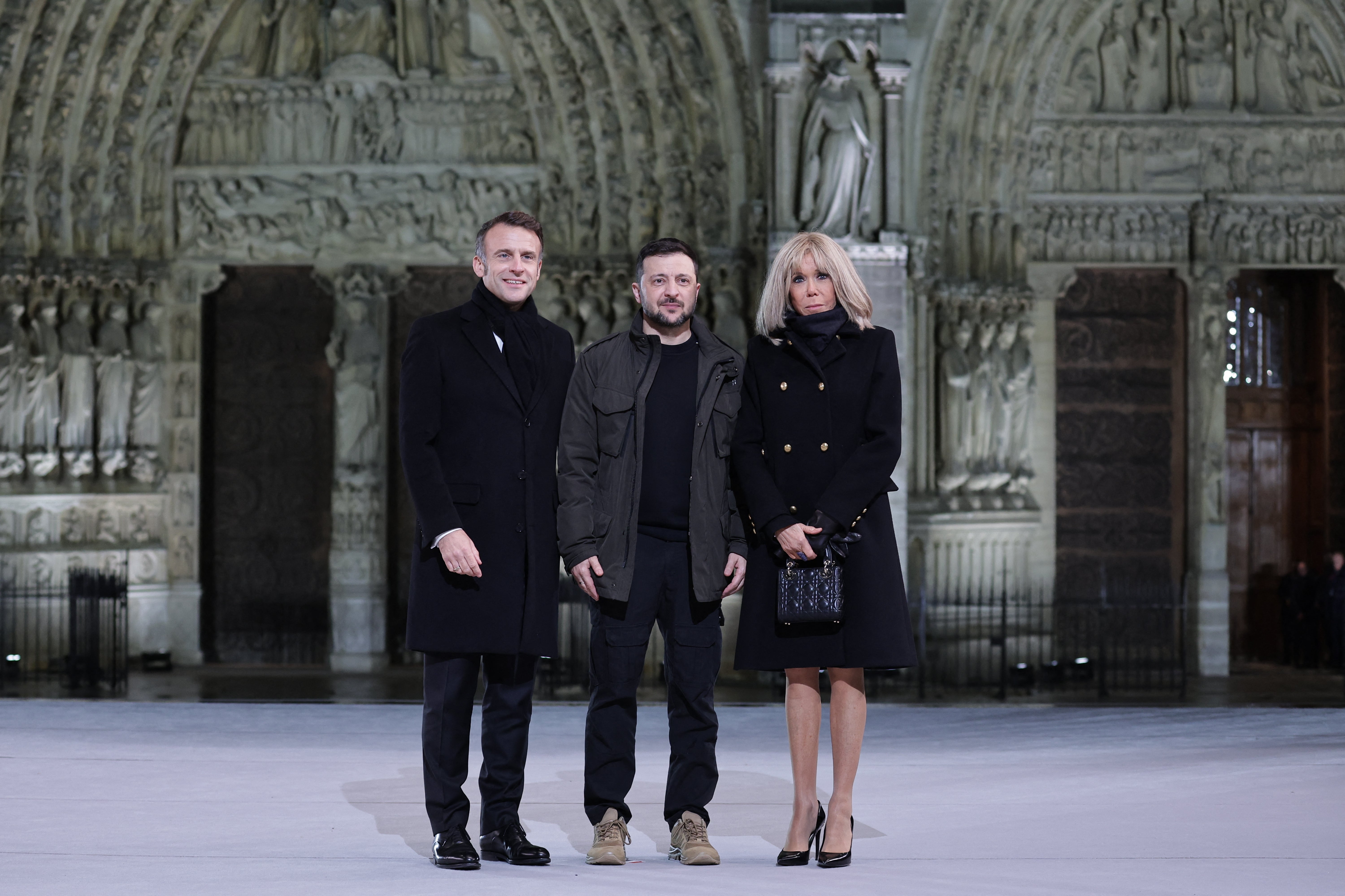 The couple with Volodymyr Zelensky in December 2024