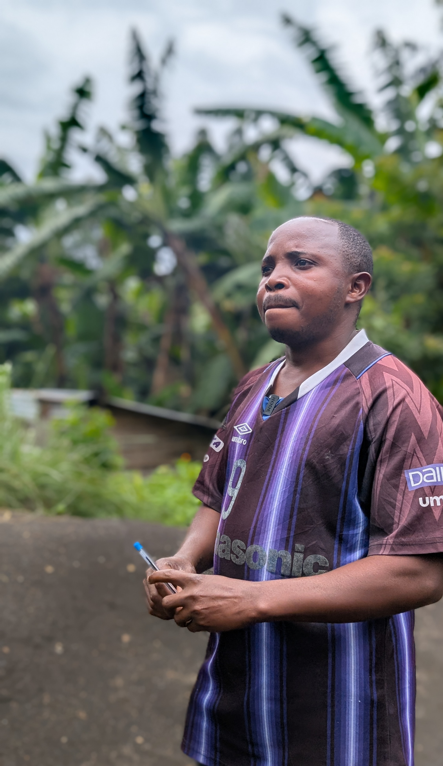 Bahati Samuel, a father of seven, described how people have ‘no choice’ but to fetch dirty water from the rivers and consume it untreated