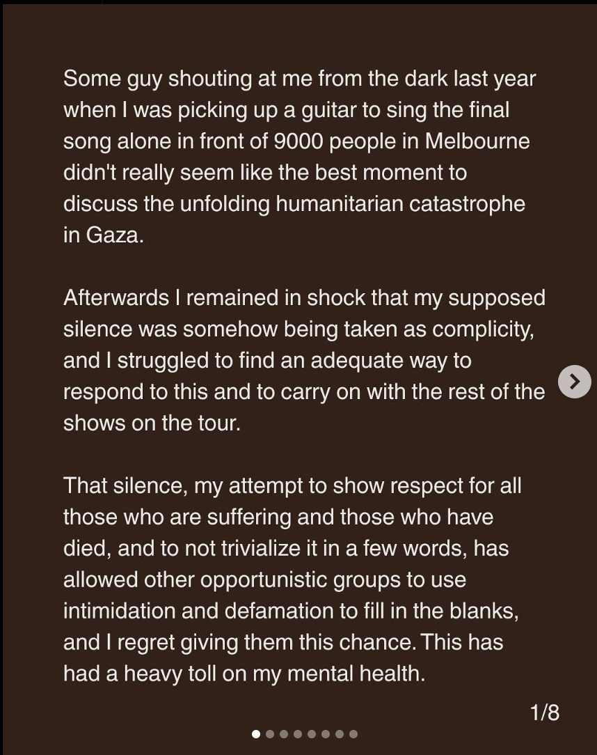 Thom Yorke shared eight-page statement about war on Gaza