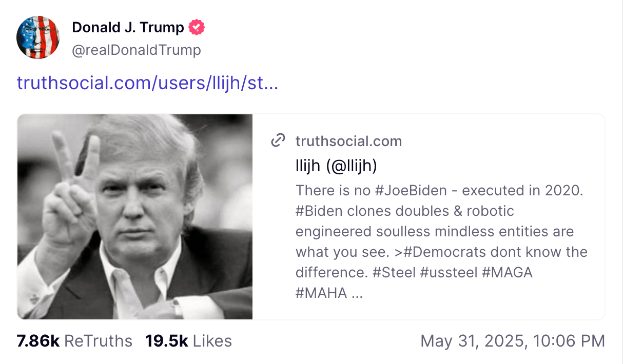 Trump’s Truth Social post has been jumped on by some of his supporters.