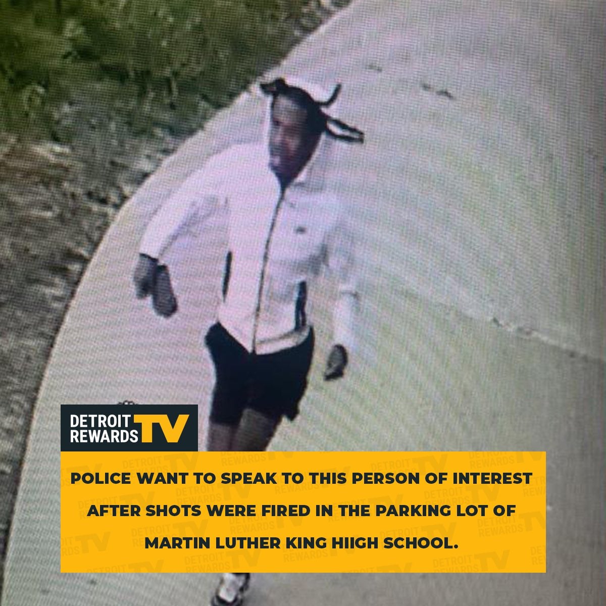Detroit police are seeking information on two persons of interest who were in the area when gunfire rang out near a high school last Thursday
