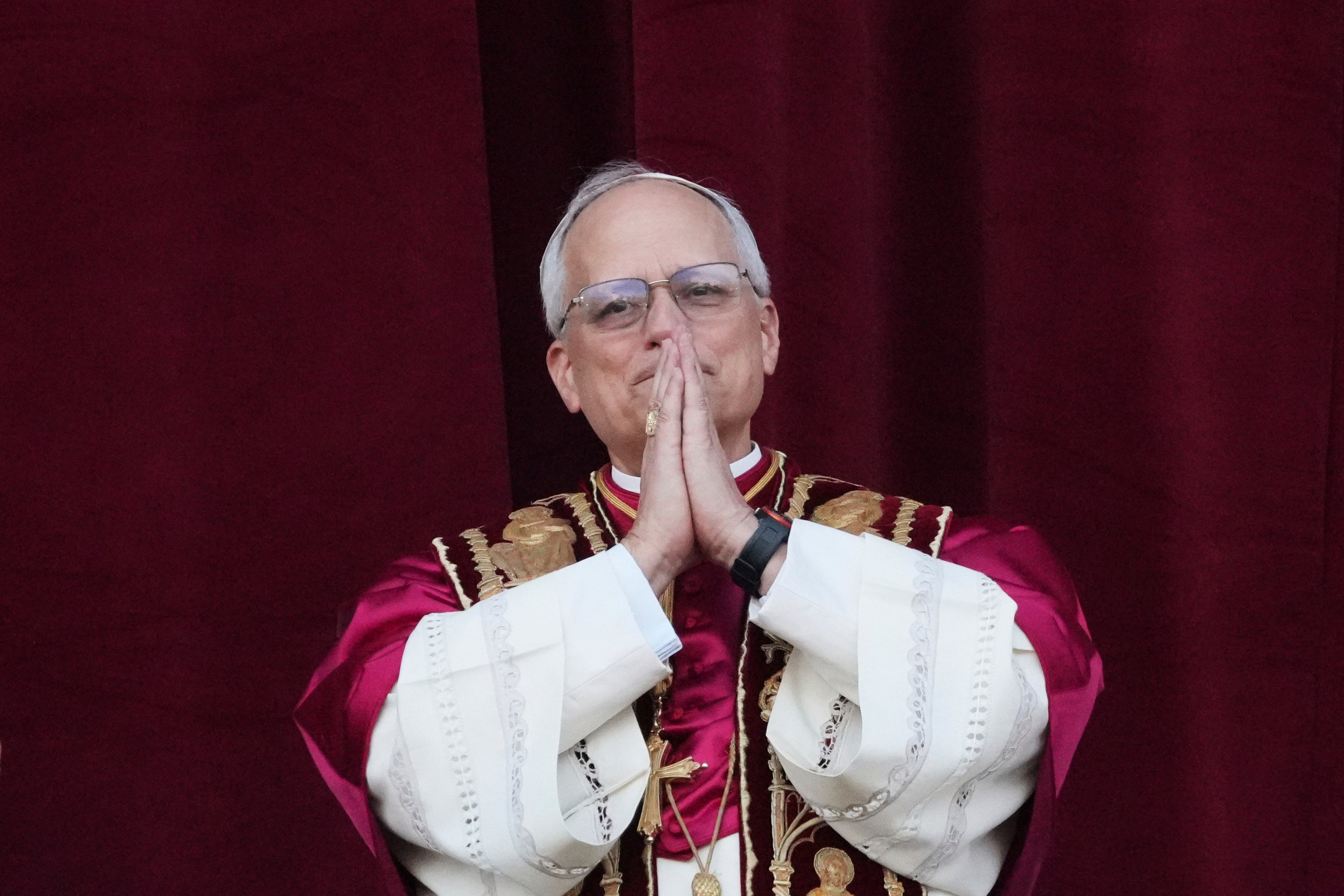 Newly elected Pope Leo XIV on the balcony of St. Peter's Basilica