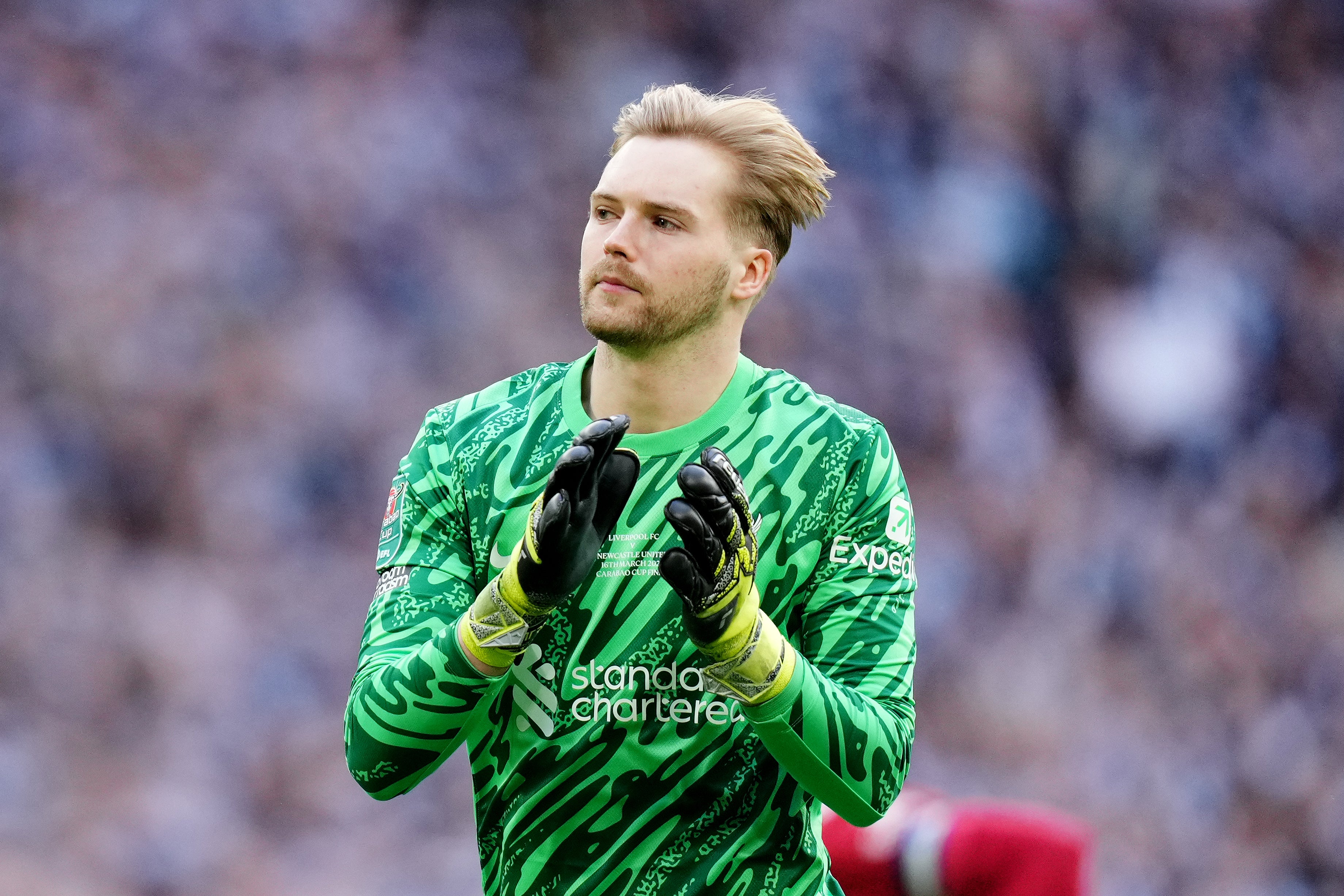 Liverpool goalkeeper Caoimhin Kelleher is on his way to Brentford