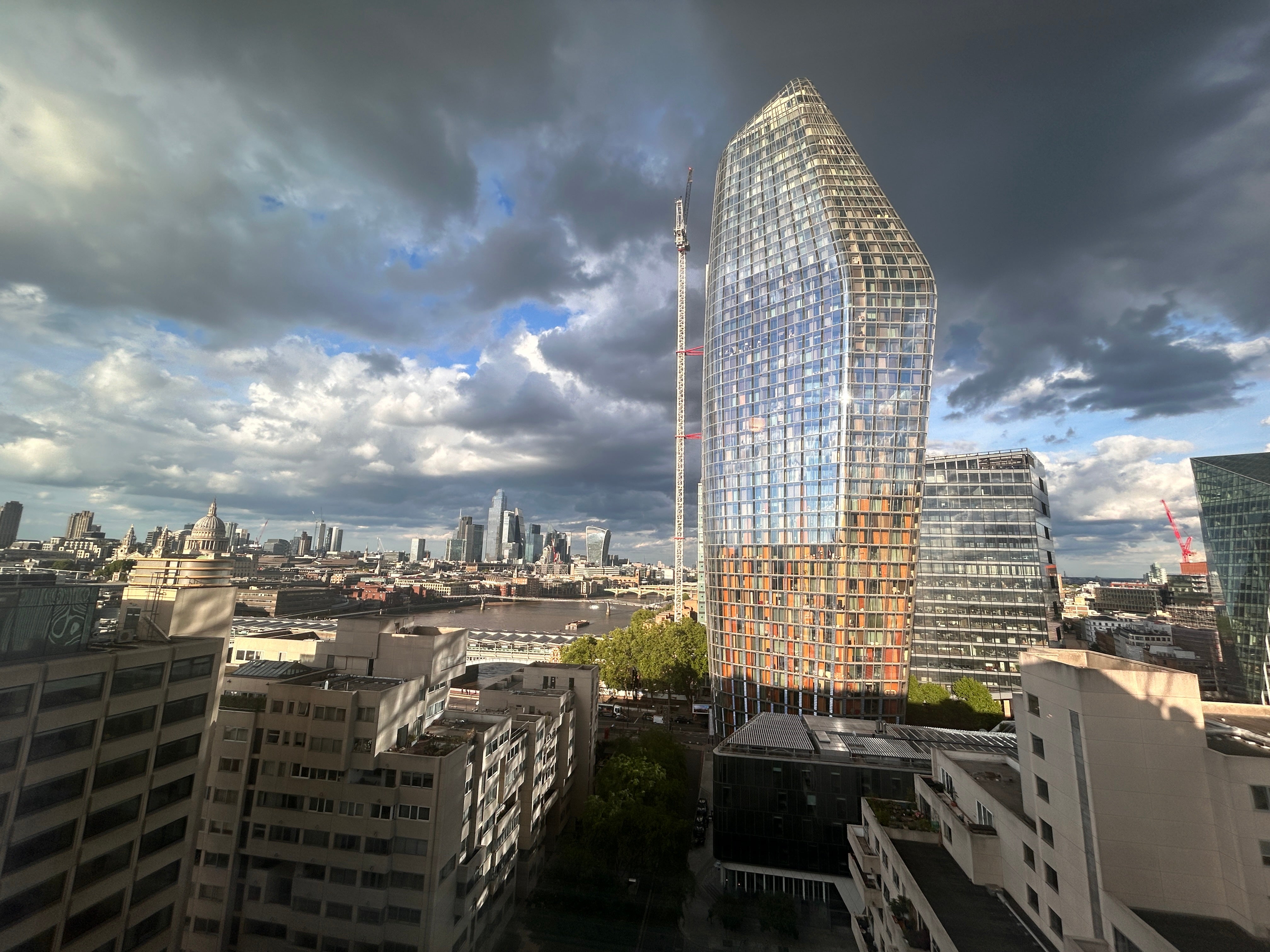 The view across London from a Sea Containers suite