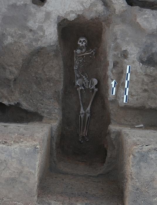 Skeleton of an individual found in Tomb M14 at the Baiyangcun site in western Yunnan