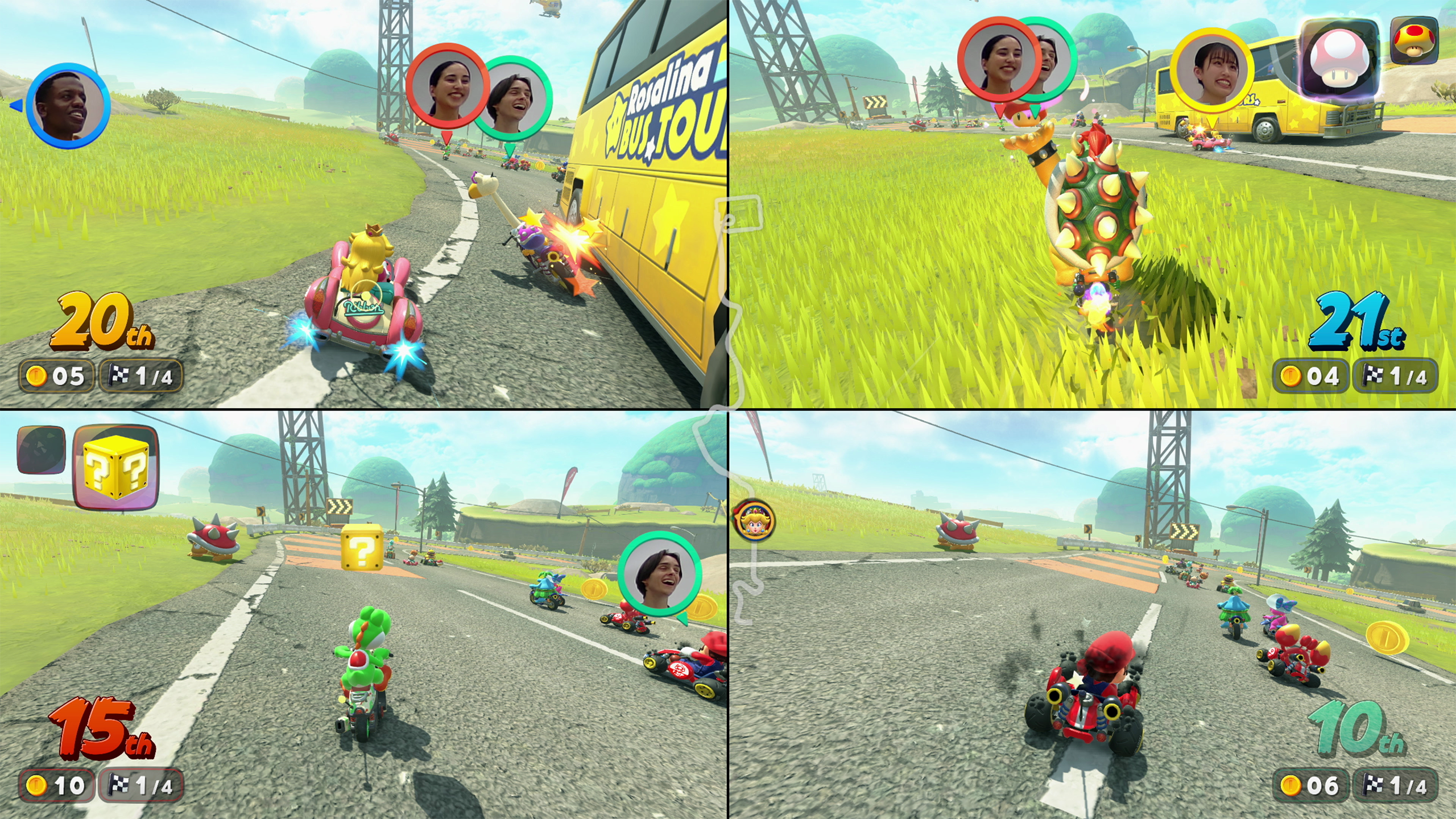 Split-screen dials back the frame rate but keeps 24-player races and the ability to explore the open world
