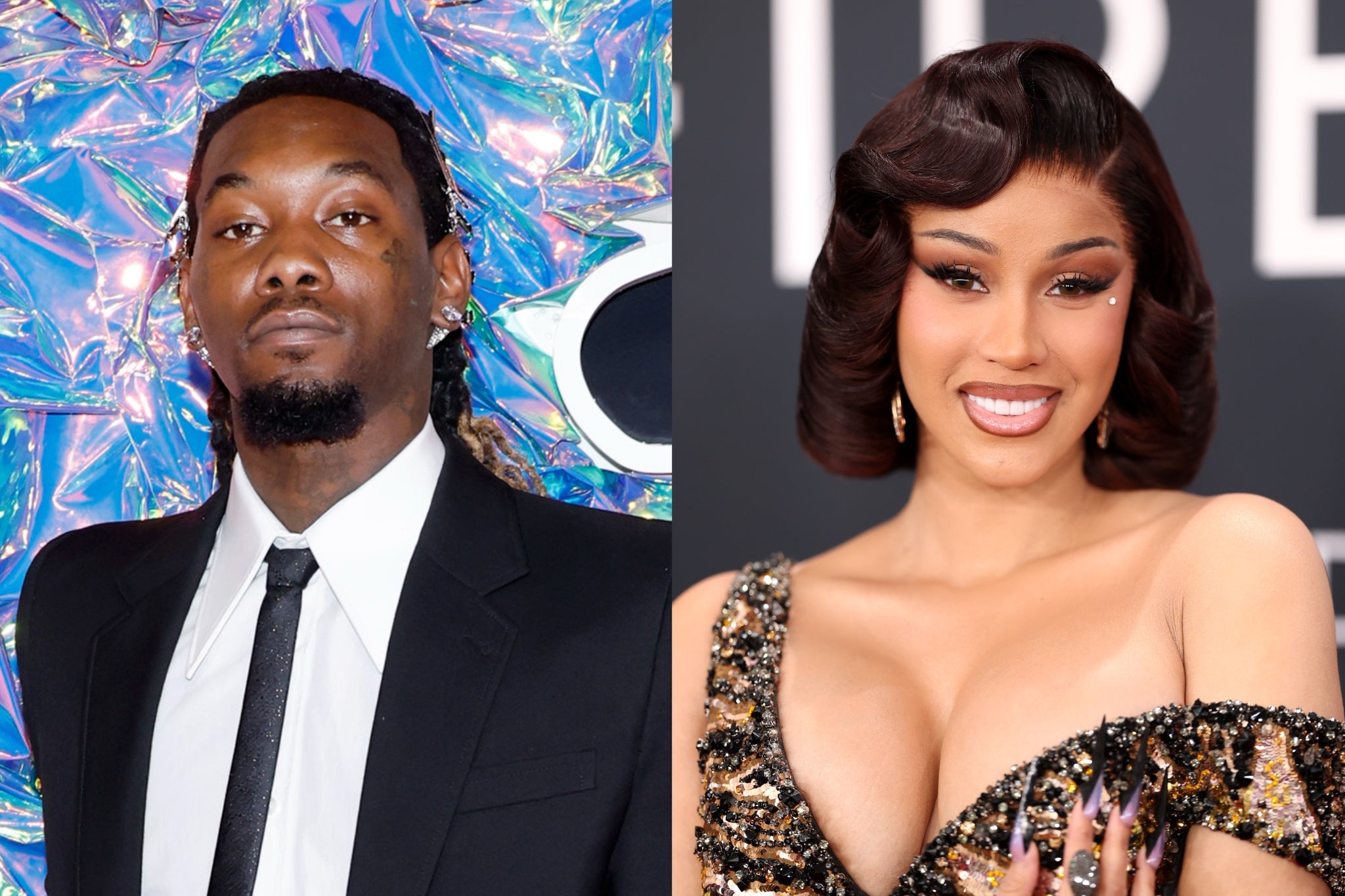 ‘Good roll out n PR,’ Offset’s (left) since-deleted X-post read shortly after Cardi B posted photos with Diggs