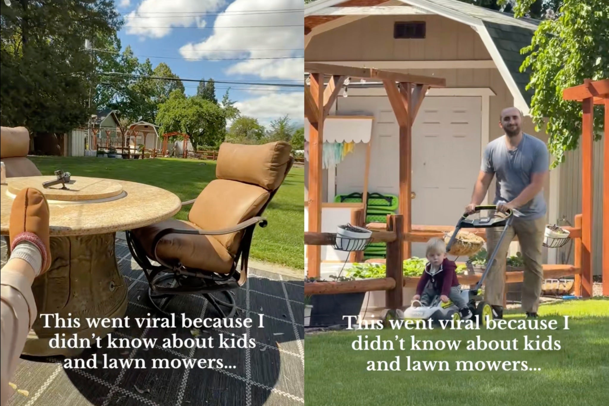 ‘You… didn’t know your toddler shouldn’t perch atop of a large motorized spinning blade?’ one commenter questioned