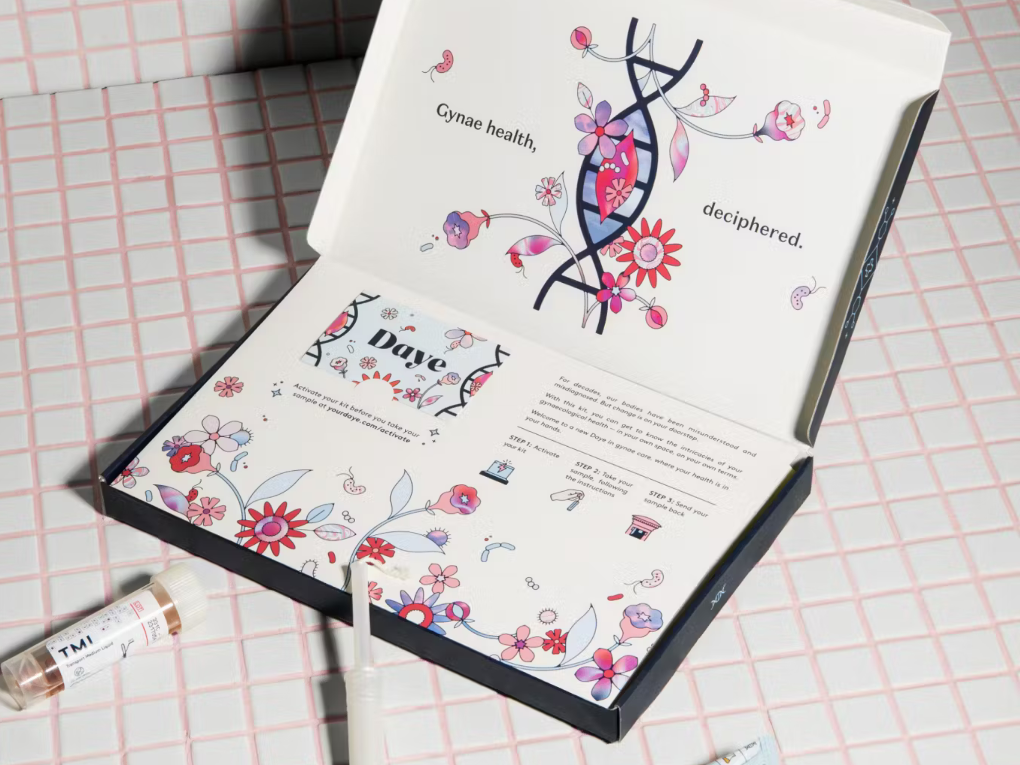 The tampon tests the vaginal microbiome and presents a clear picture of any bacteria and pathogens present