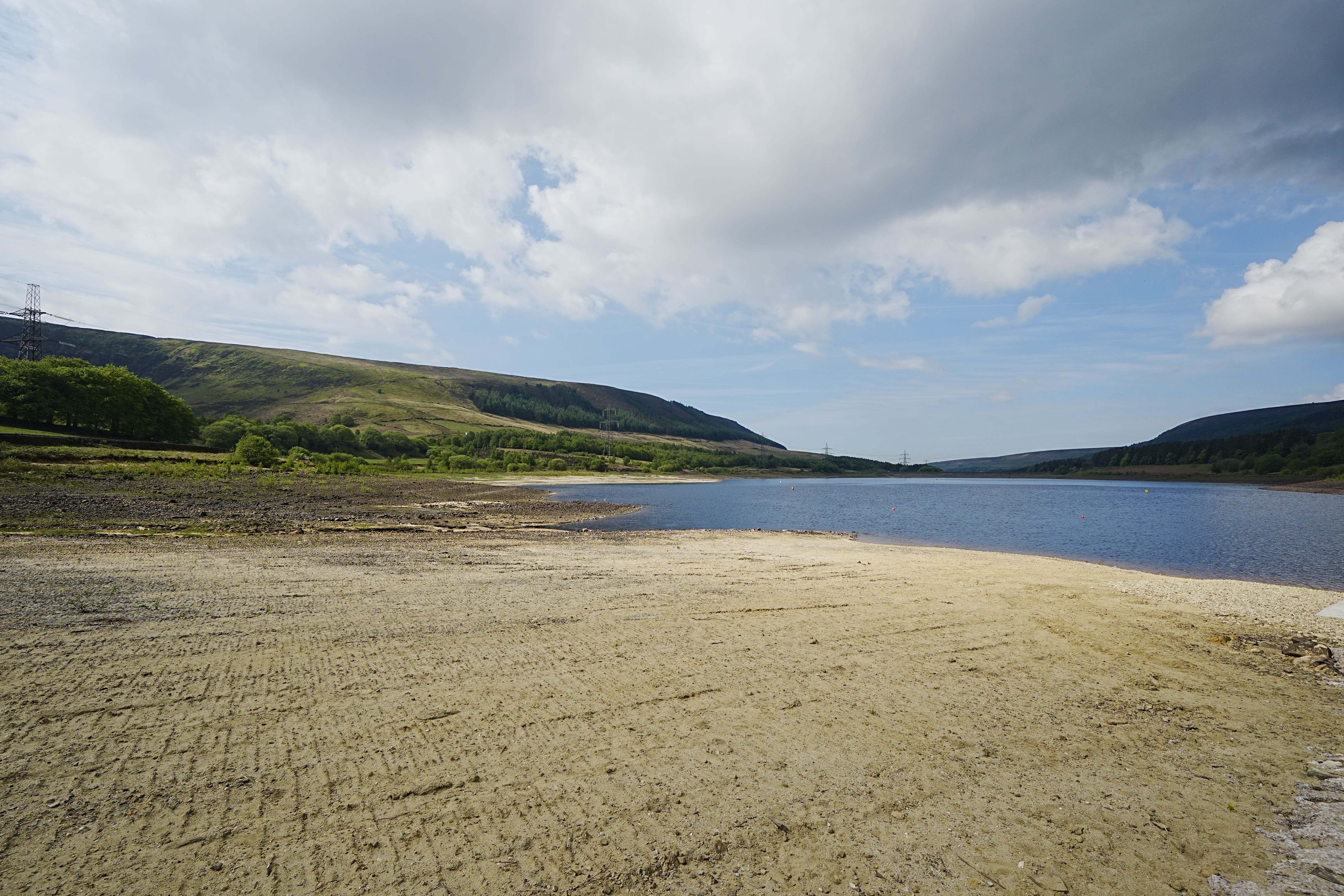 England has experienced its second driest spring since Met Office records began, leading to low water levels in some reservoirs including Torside in Derbyshire (Peter Byrne/PA)