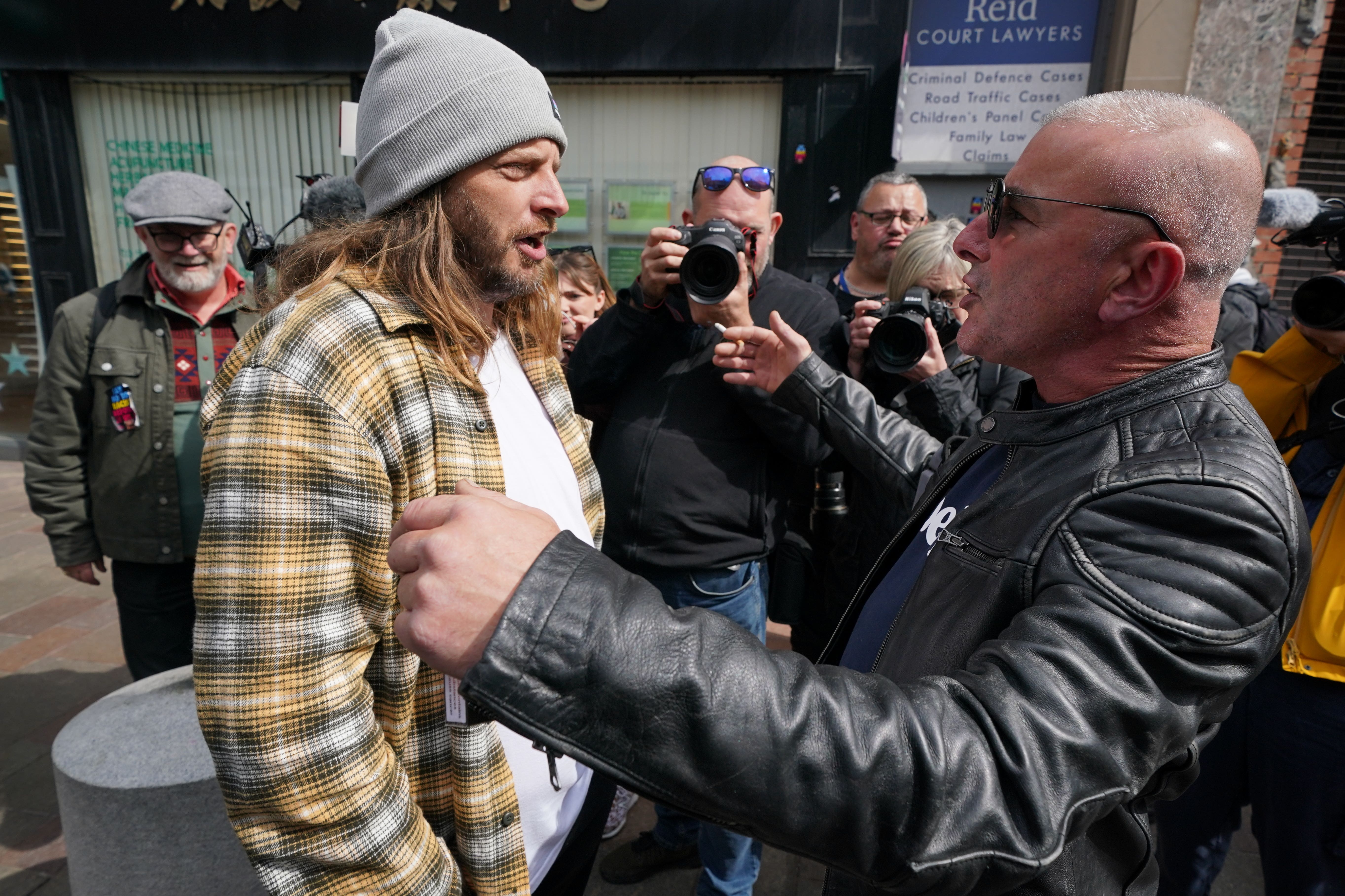 Protesters clashed outside the party’s Hamilton office (Jane Barlow/PA)