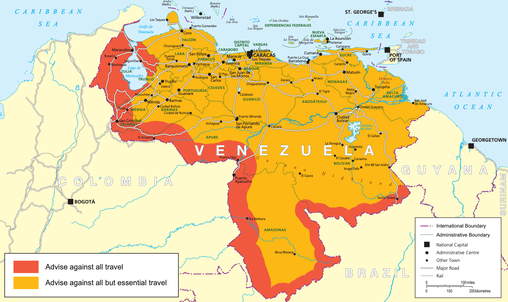 Off limits: Foreign Office map of Venezuela