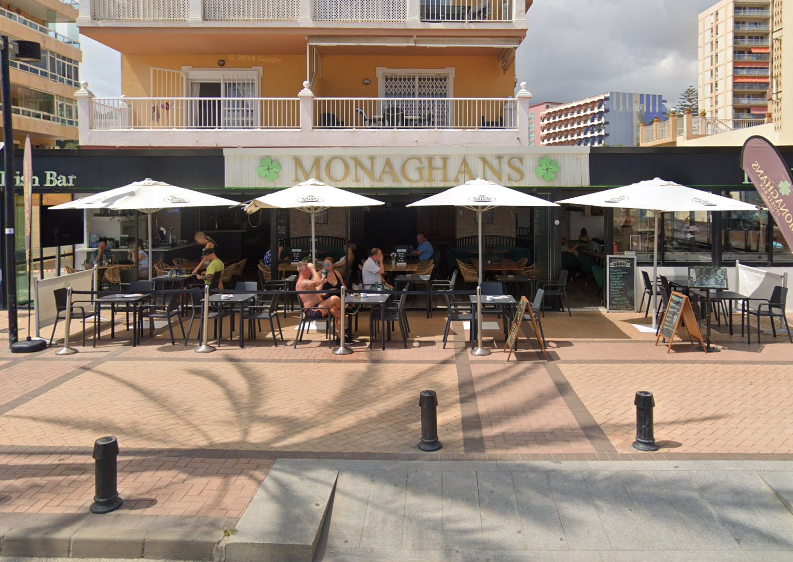 The two victims, believed to be Eddie Lyons Junior and Ross Monaghan, died after a gunman opened fire outside Monaghans Bar in Fuengirola, Malaga.