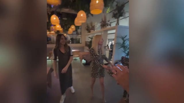 <p>Mel B reunites with Spice Girls at leopard print themed 50th birthday party.</p>