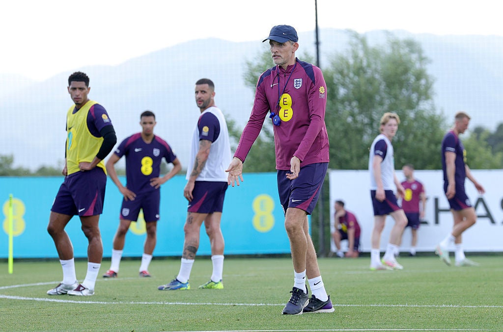 Thomas Tuchel leading a training session in Girona