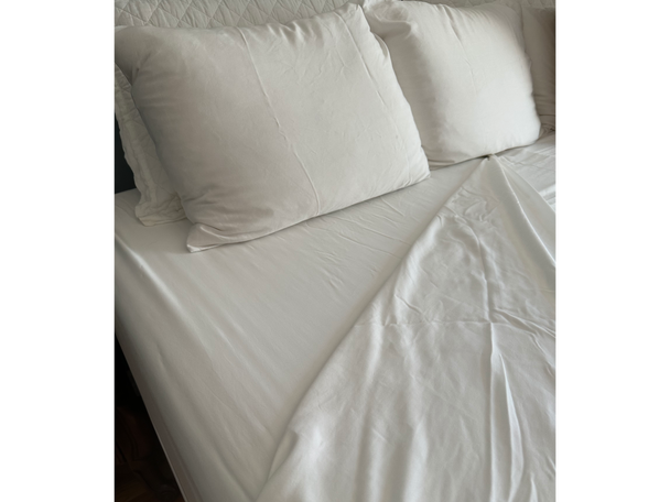 Cool, breathable, and buttery soft, there’s a lot to love about this set (Brigitt Earley/The Independent)