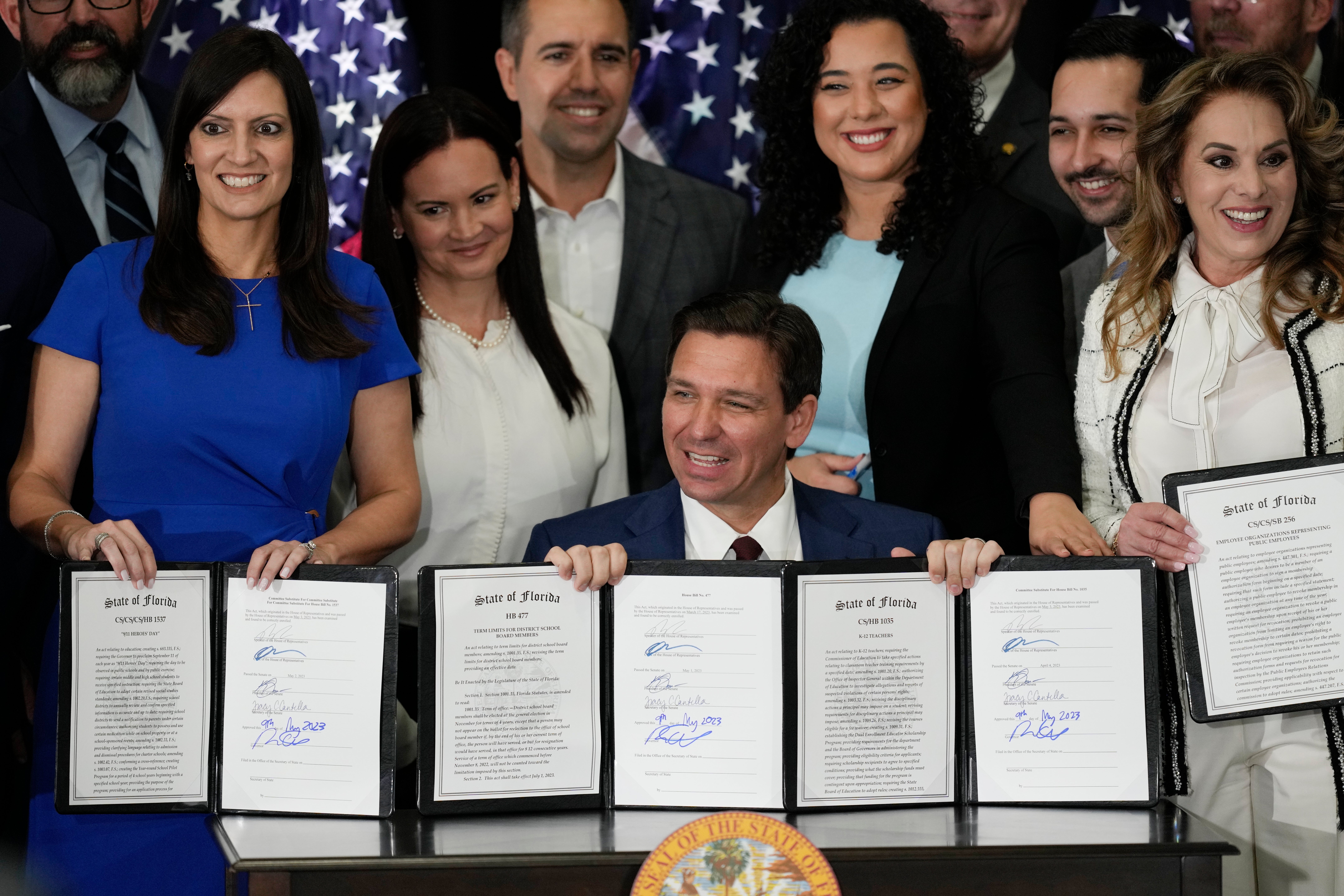 Florida Governor Ron DeSantis after signing a group of education-related bills, May 2023