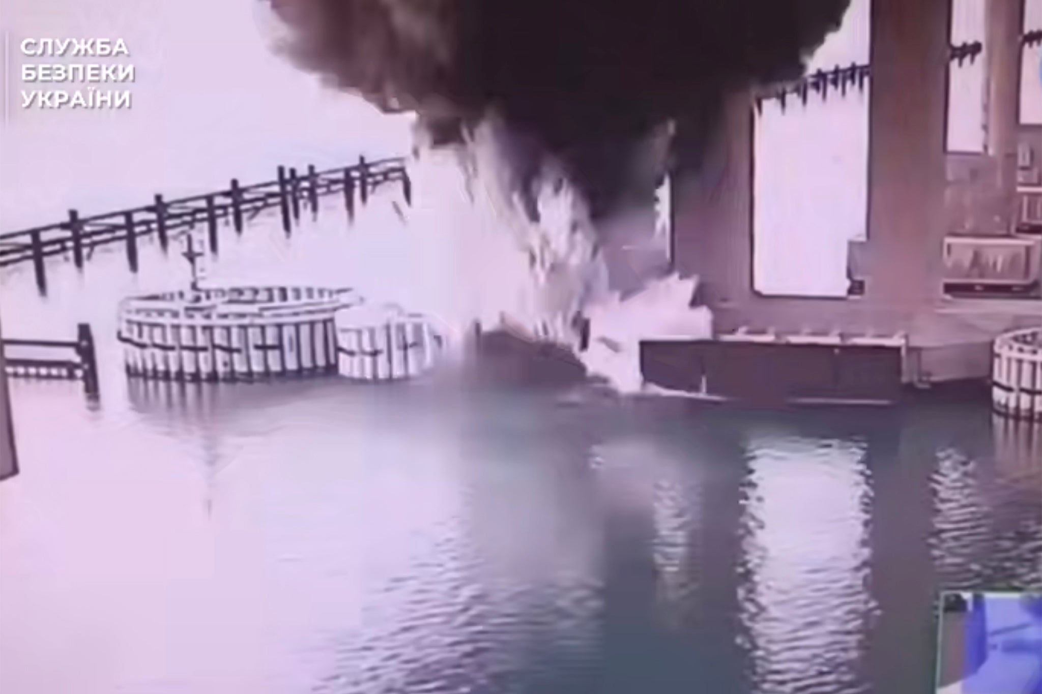 Ukraine’s intelligence services released a video of their attack on Russia’s most important link to Crimea, the Kerch Bridge