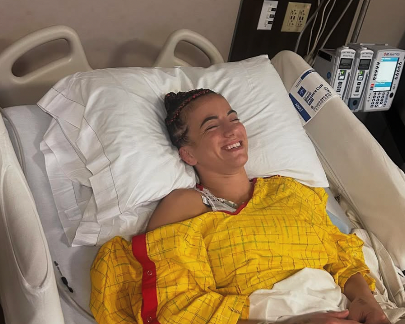 Maycee Barber in hospital after suffering a suspected seizure