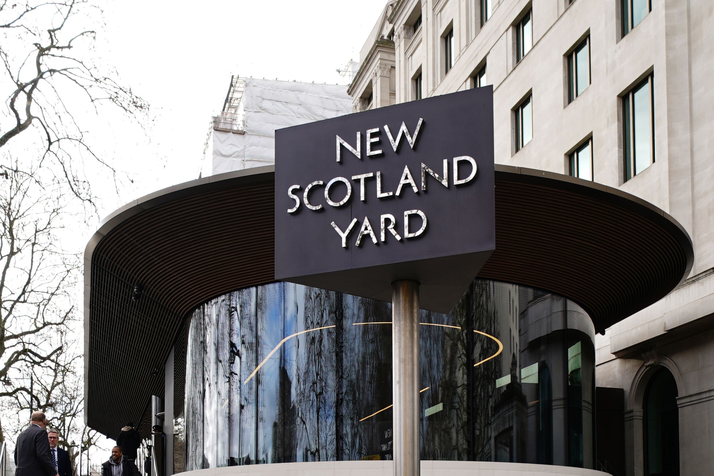 The famous spinning sign outside the headquarters of the Metropolitan Police, New Scotland Yard, in central London. Picture date: Tuesday January 28, 2025.