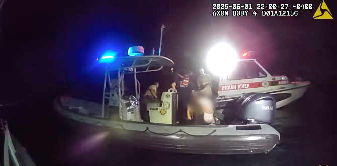 Indian River County Sheriff’s Office shared footage of the those onboard the doomed Cessna being rescued on Sunday