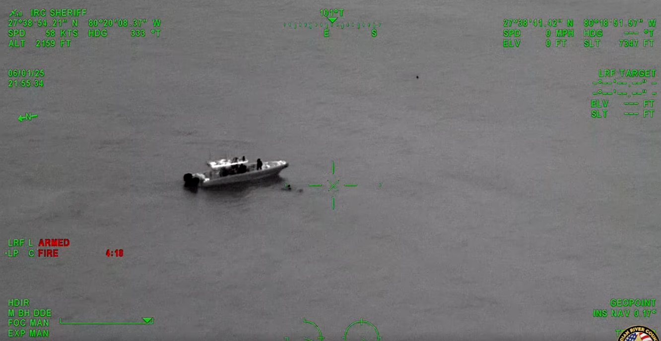 A U.S. Customs and Border Protection boat participating in the search